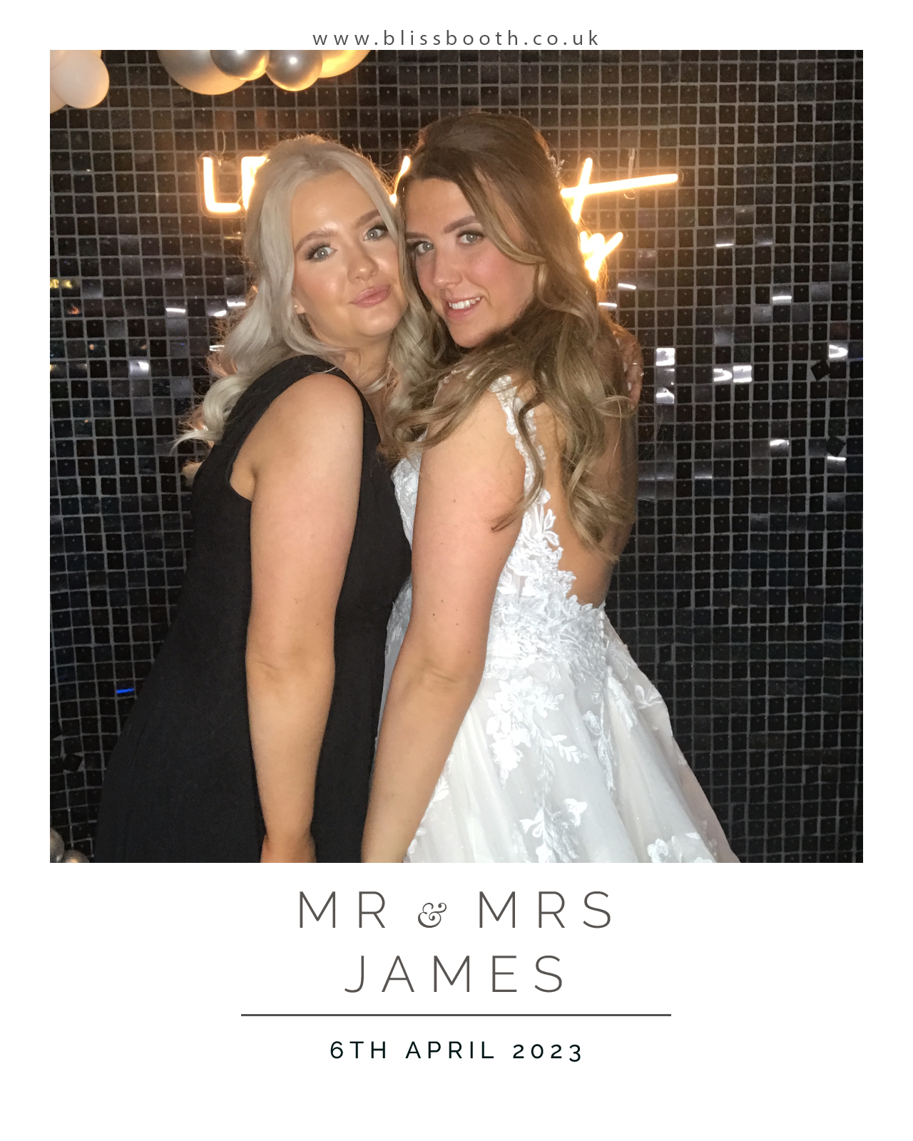Mr and Mrs James | View more photos from the event at gallery.blissbooth.co.uk/u/BlissBooth/Mr-and-Mrs-James