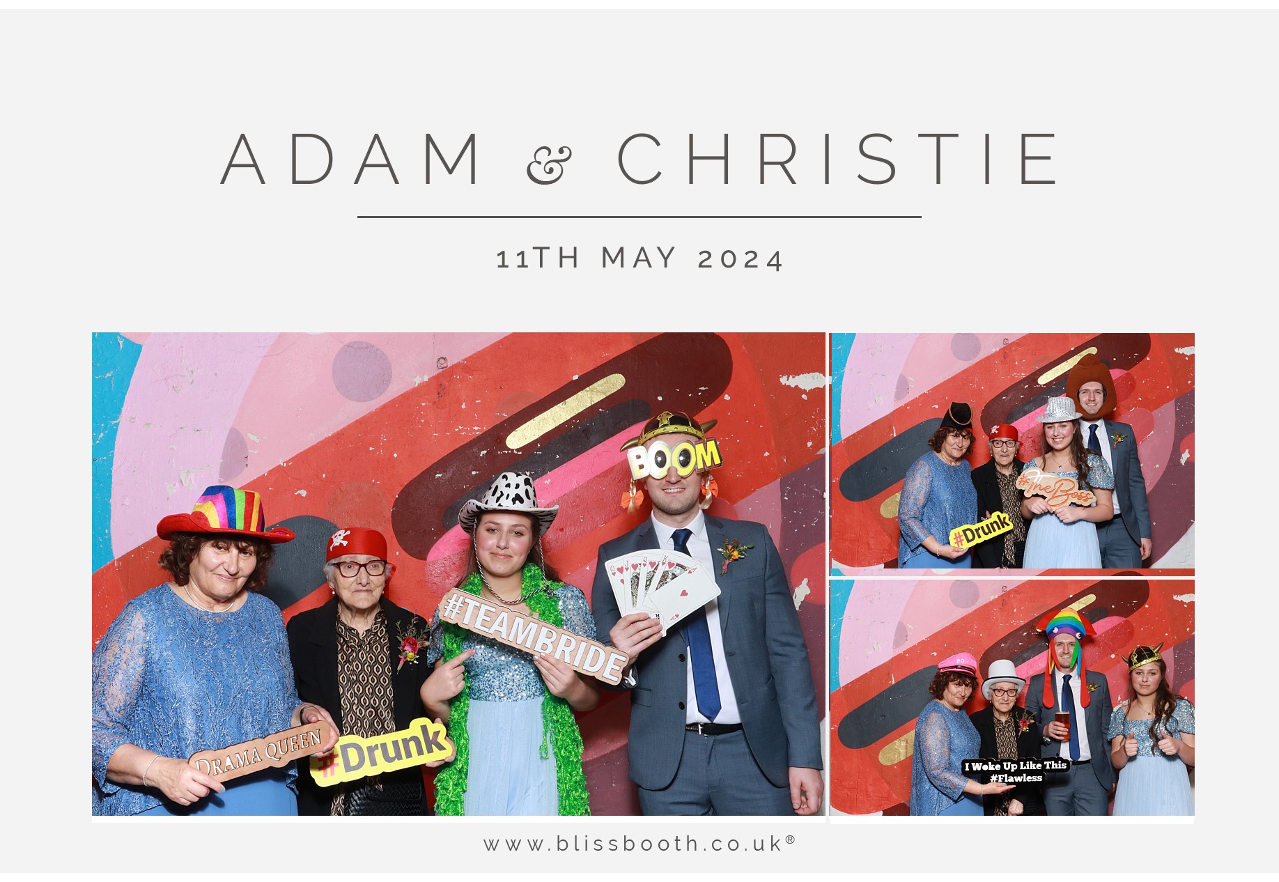 Adam & Christie | View more photos from the event at gallery.blissbooth.co.uk/u/BlissBooth/Adam-Christie