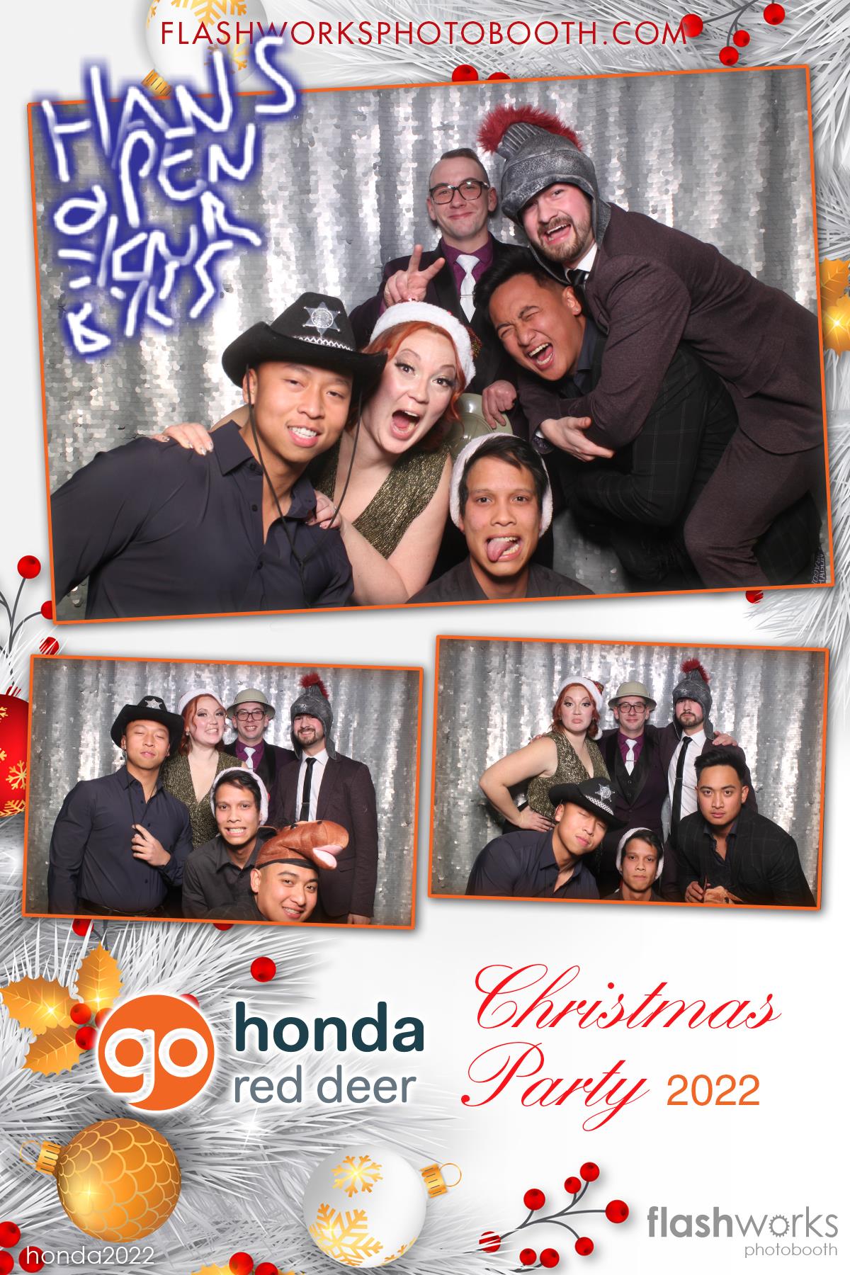Red Deer Honda 2022 Christmas Party | View more photos from the event at gallery.flashworksphotobooth.com/u/FlashworksPhotoboothInc/Red-Deer-Honda-2022-Christmas-Party
