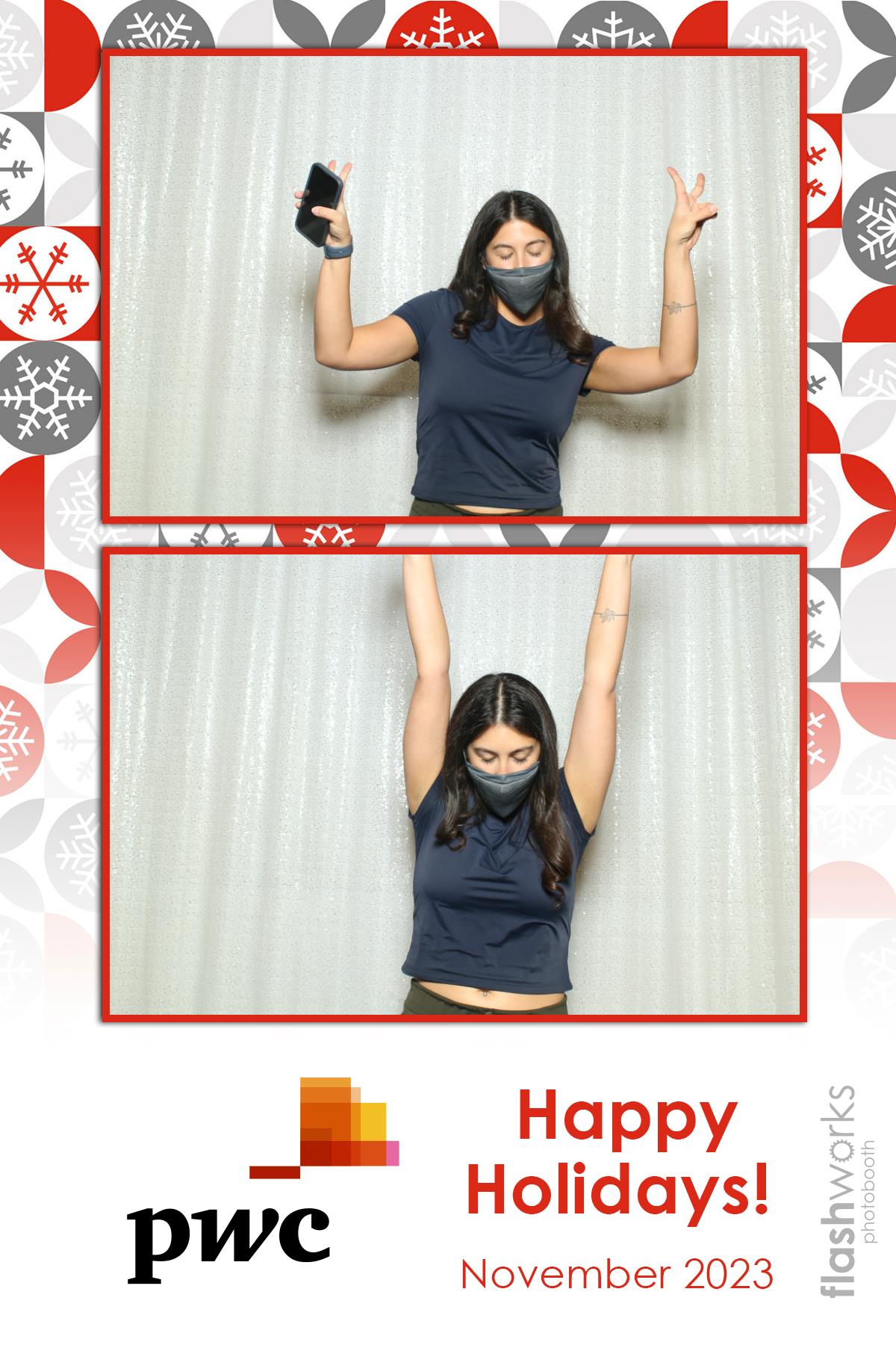 pwc Holiday Party 2023 | View more photos from the event at gallery.flashworksphotobooth.com/u/FlashworksPhotoboothInc/pwc-Holiday-Party-2023