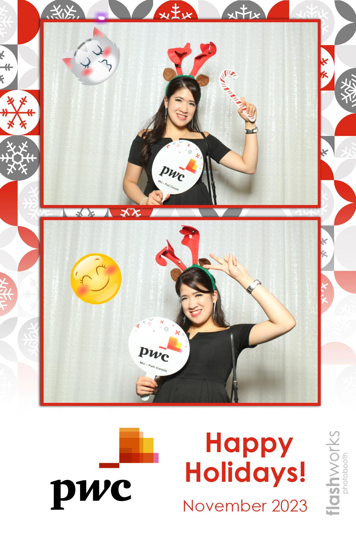 pwc Holiday Party 2023 | View more photos from the event at gallery.flashworksphotobooth.com/u/FlashworksPhotoboothInc/pwc-Holiday-Party-2023