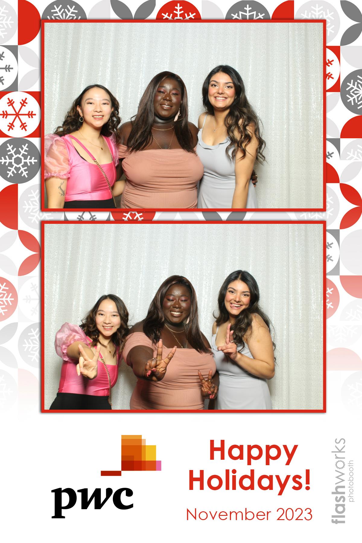 pwc Holiday Party 2023 | View more photos from the event at gallery.flashworksphotobooth.com/u/FlashworksPhotoboothInc/pwc-Holiday-Party-2023