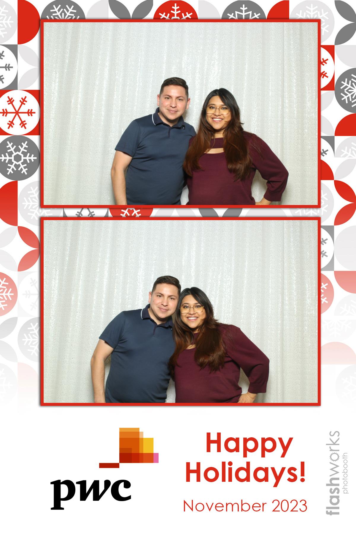 pwc Holiday Party 2023 | View more photos from the event at gallery.flashworksphotobooth.com/u/FlashworksPhotoboothInc/pwc-Holiday-Party-2023