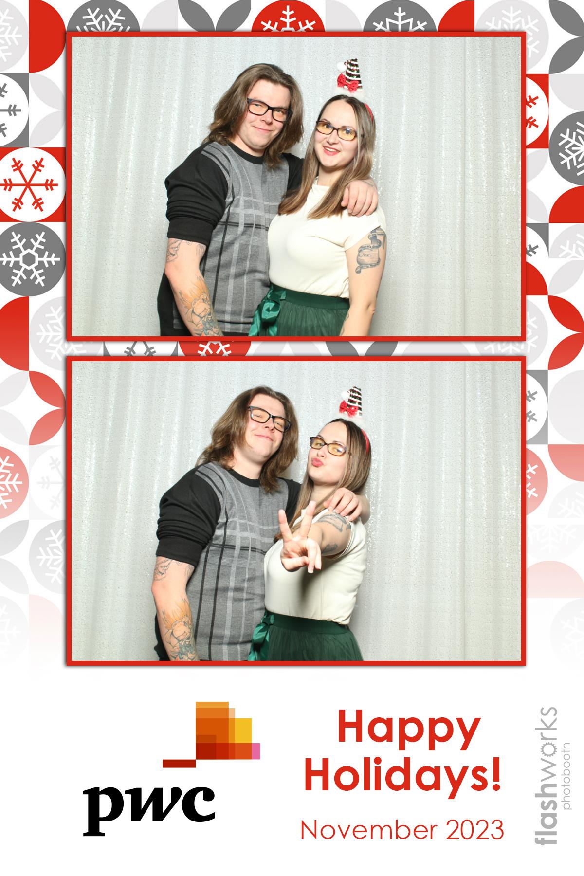 pwc Holiday Party 2023 | View more photos from the event at gallery.flashworksphotobooth.com/u/FlashworksPhotoboothInc/pwc-Holiday-Party-2023