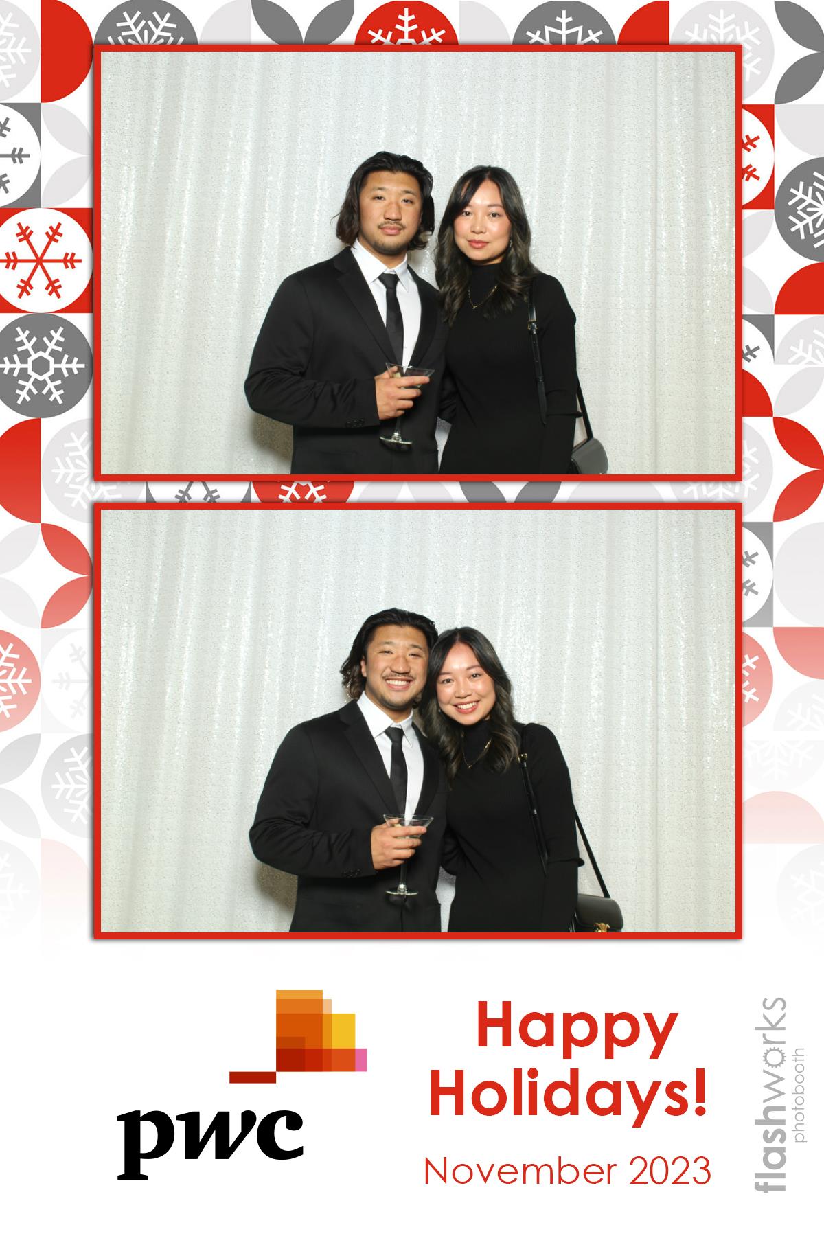 pwc Holiday Party 2023 | View more photos from the event at gallery.flashworksphotobooth.com/u/FlashworksPhotoboothInc/pwc-Holiday-Party-2023