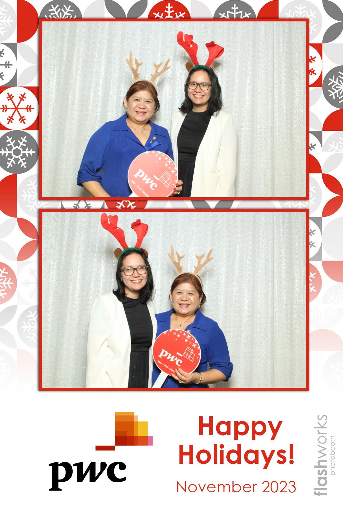 pwc Holiday Party 2023 | View more photos from the event at gallery.flashworksphotobooth.com/u/FlashworksPhotoboothInc/pwc-Holiday-Party-2023