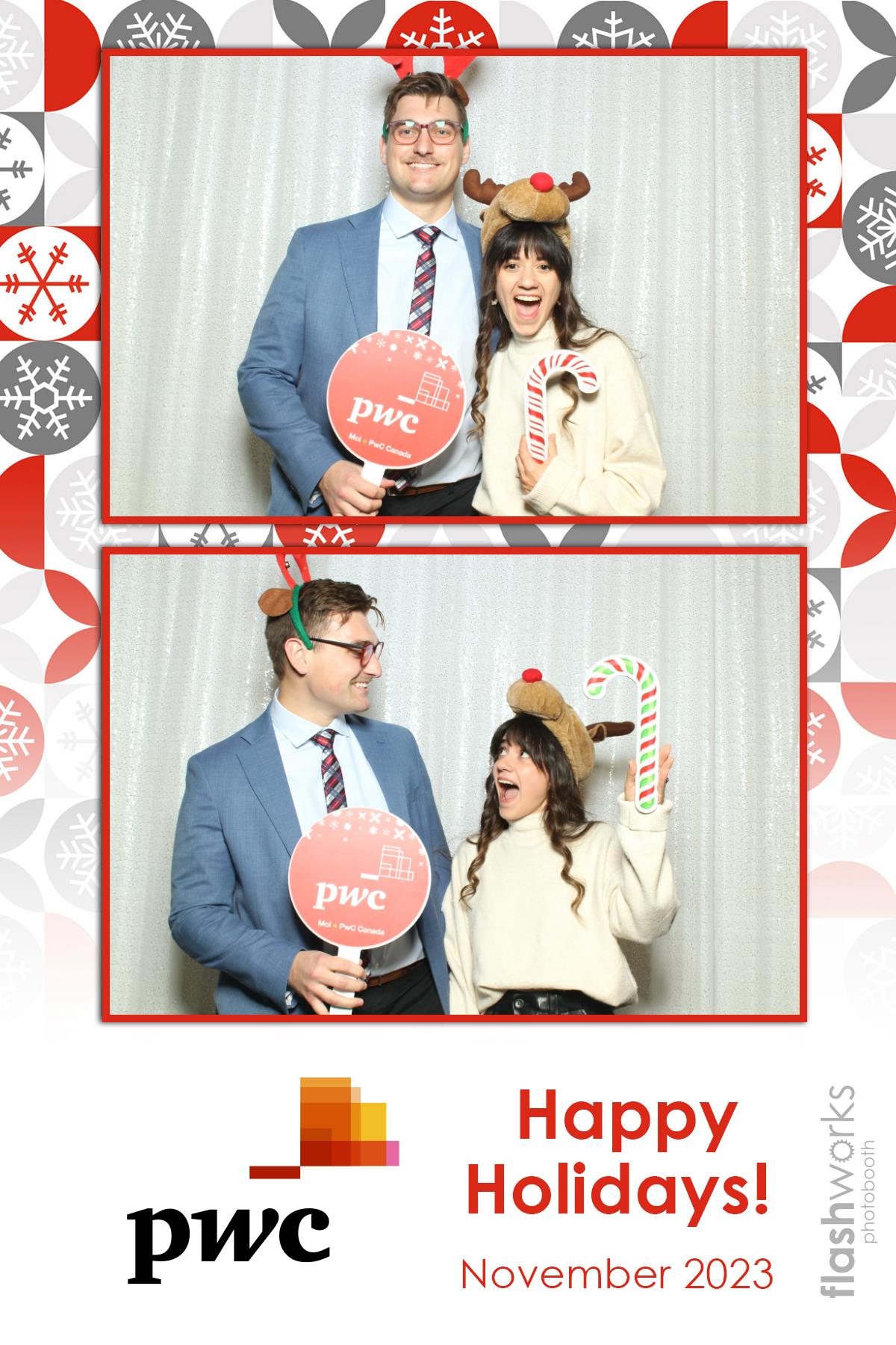 pwc Holiday Party 2023 | View more photos from the event at gallery.flashworksphotobooth.com/u/FlashworksPhotoboothInc/pwc-Holiday-Party-2023
