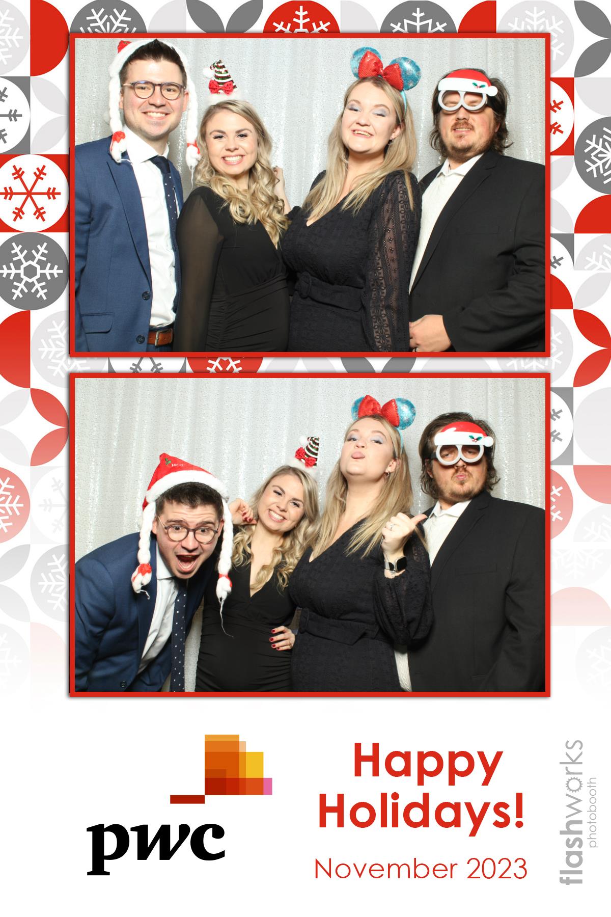 pwc Holiday Party 2023 | View more photos from the event at gallery.flashworksphotobooth.com/u/FlashworksPhotoboothInc/pwc-Holiday-Party-2023