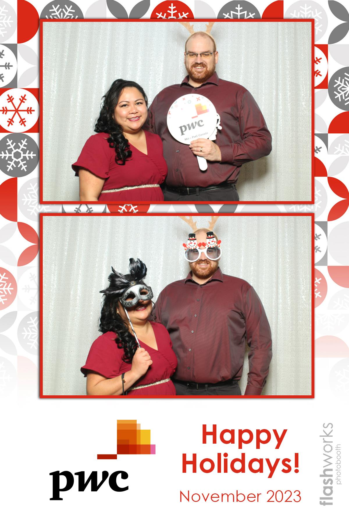 pwc Holiday Party 2023 | View more photos from the event at gallery.flashworksphotobooth.com/u/FlashworksPhotoboothInc/pwc-Holiday-Party-2023