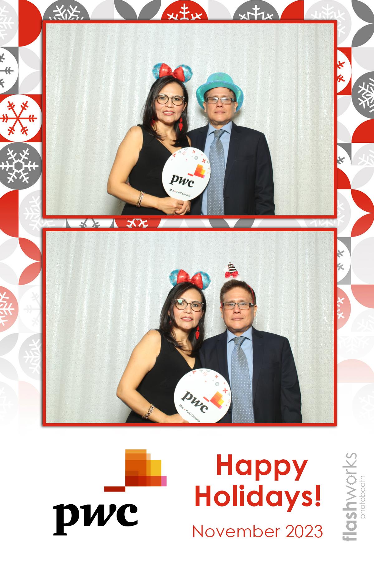 pwc Holiday Party 2023 | View more photos from the event at gallery.flashworksphotobooth.com/u/FlashworksPhotoboothInc/pwc-Holiday-Party-2023