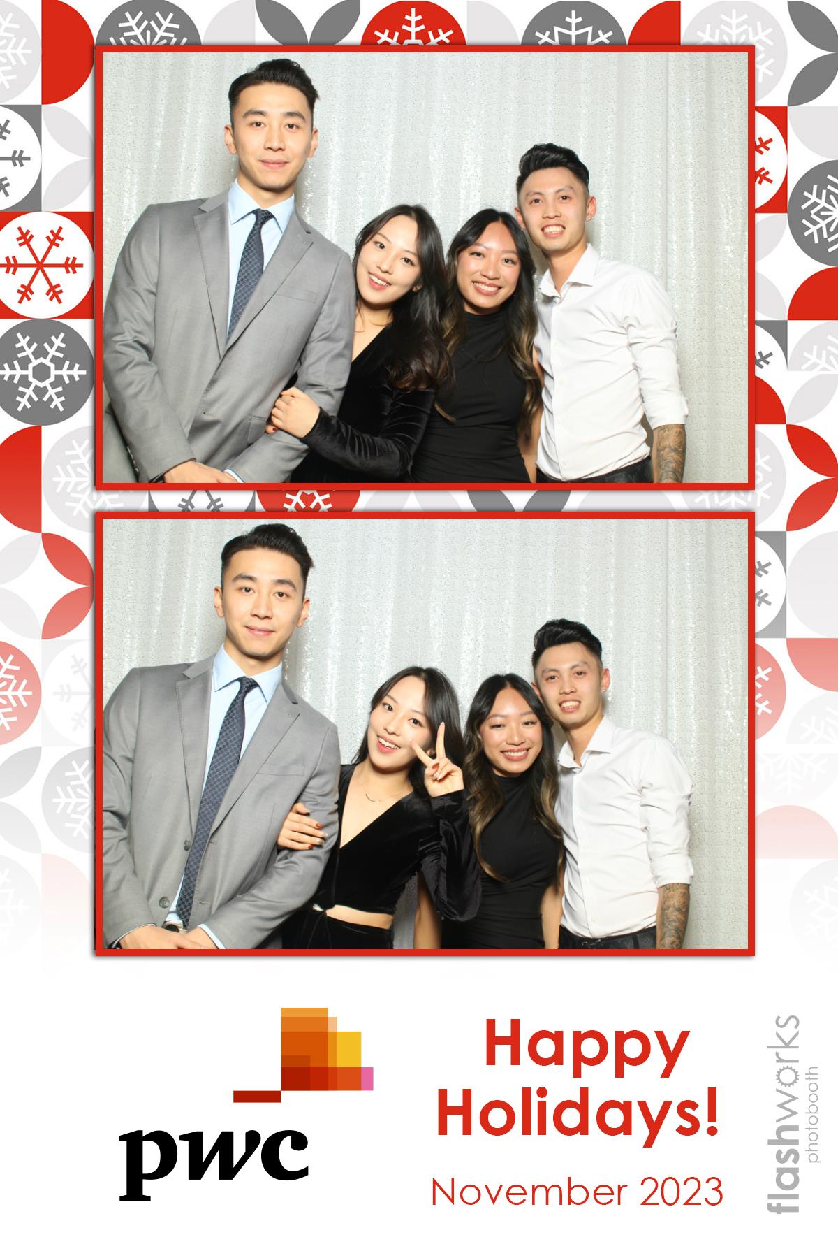 pwc Holiday Party 2023 | View more photos from the event at gallery.flashworksphotobooth.com/u/FlashworksPhotoboothInc/pwc-Holiday-Party-2023