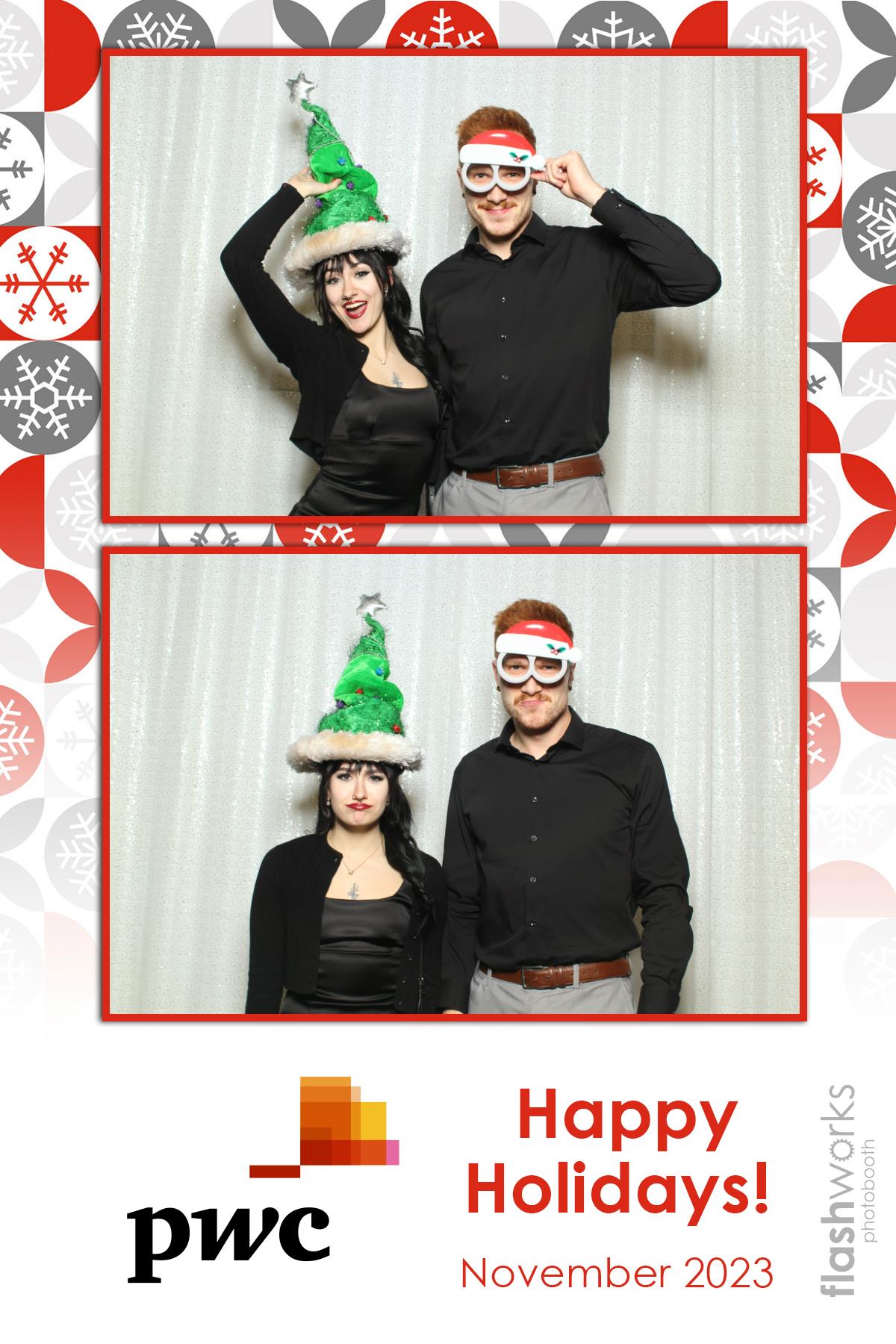 pwc Holiday Party 2023 | View more photos from the event at gallery.flashworksphotobooth.com/u/FlashworksPhotoboothInc/pwc-Holiday-Party-2023