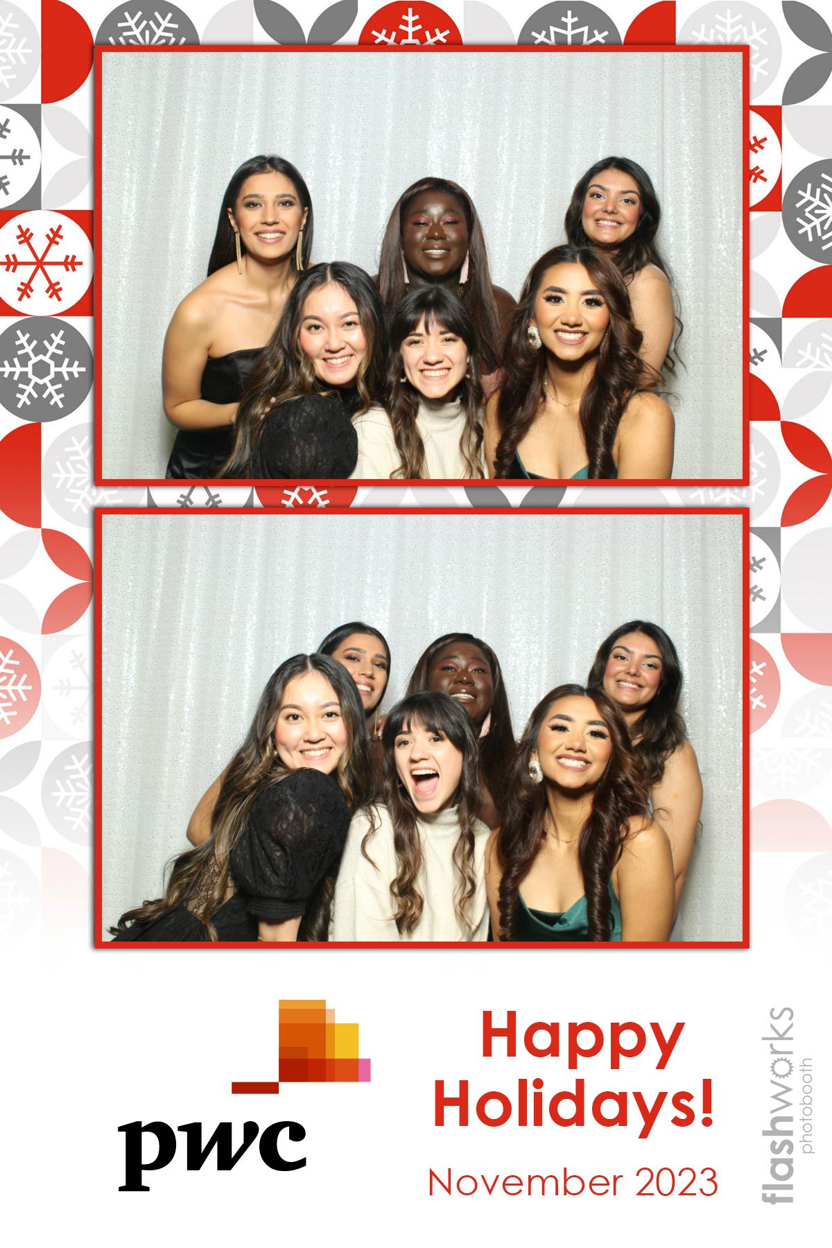 pwc Holiday Party 2023 | View more photos from the event at gallery.flashworksphotobooth.com/u/FlashworksPhotoboothInc/pwc-Holiday-Party-2023