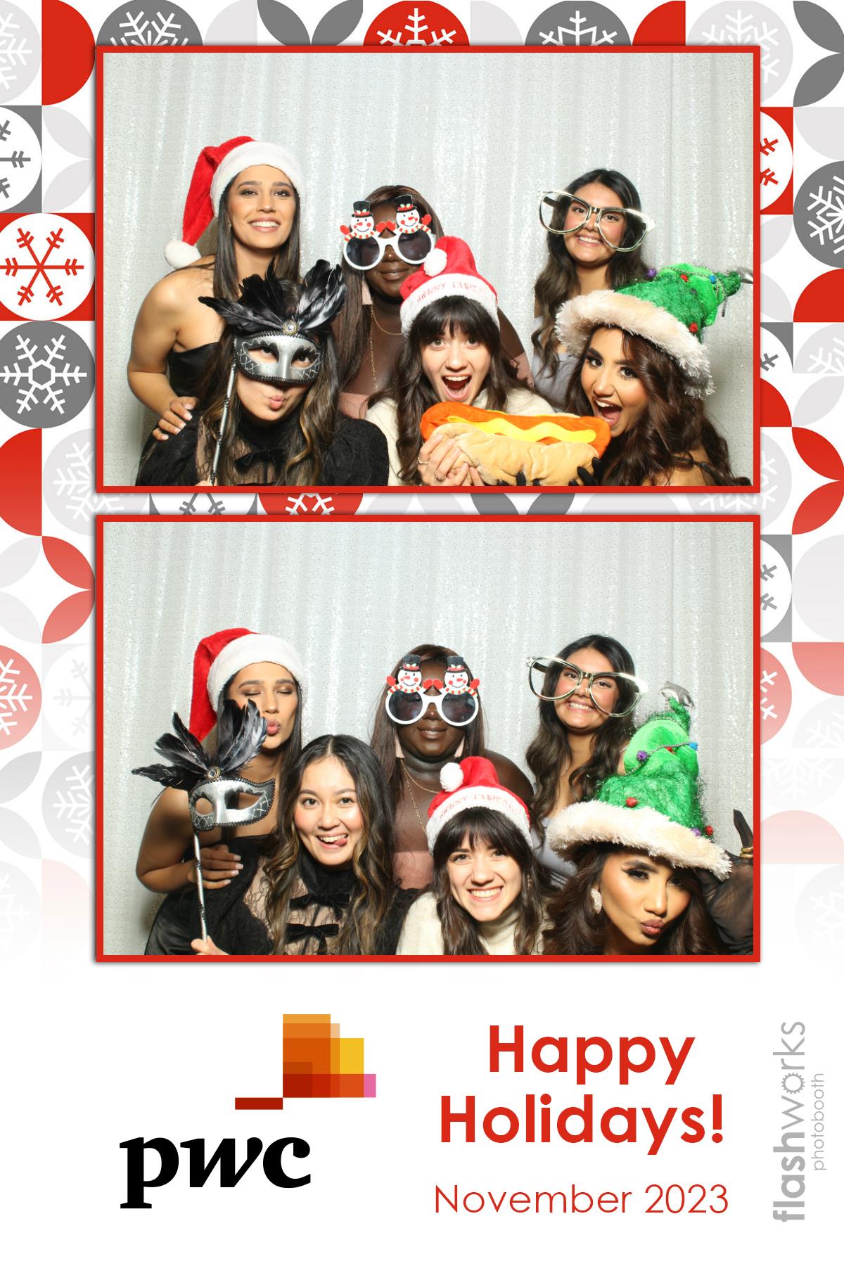 pwc Holiday Party 2023 | View more photos from the event at gallery.flashworksphotobooth.com/u/FlashworksPhotoboothInc/pwc-Holiday-Party-2023