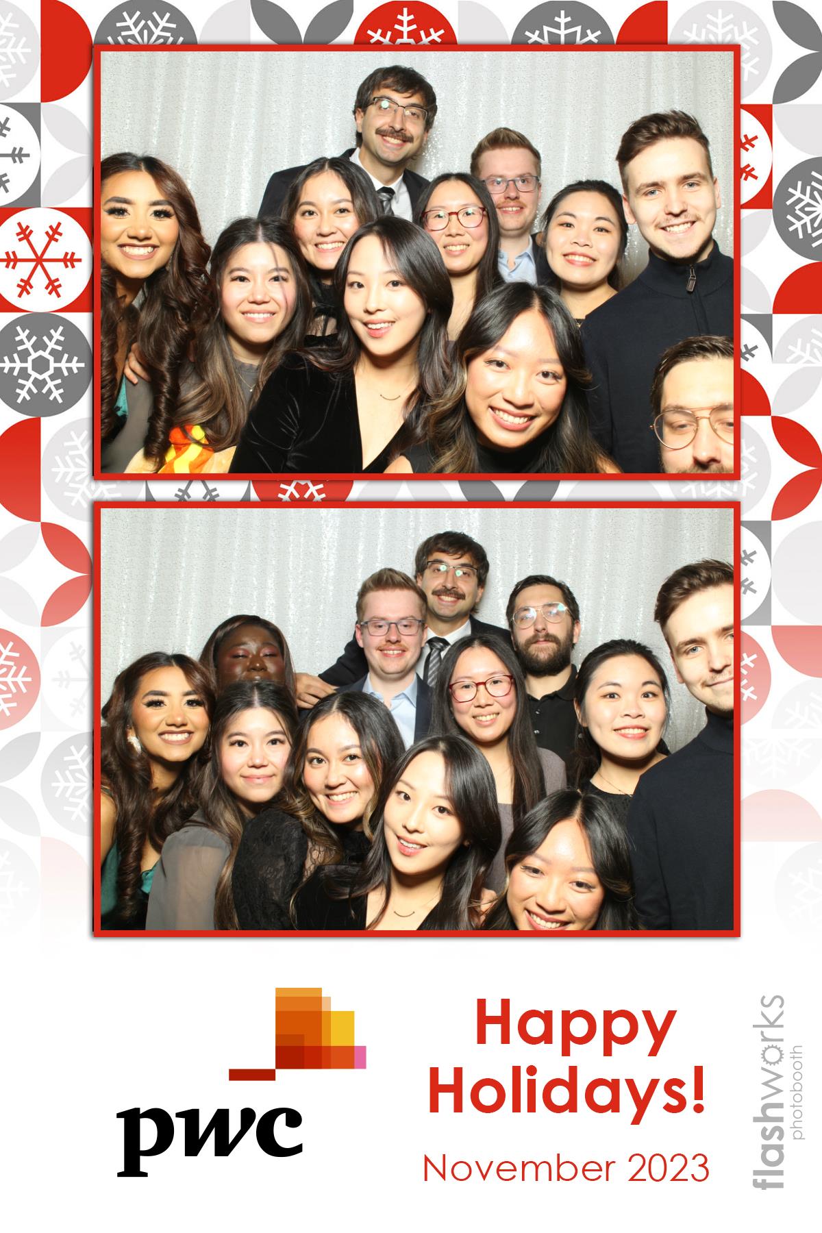 pwc Holiday Party 2023 | View more photos from the event at gallery.flashworksphotobooth.com/u/FlashworksPhotoboothInc/pwc-Holiday-Party-2023