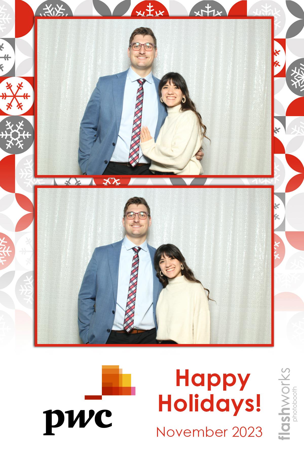 pwc Holiday Party 2023 | View more photos from the event at gallery.flashworksphotobooth.com/u/FlashworksPhotoboothInc/pwc-Holiday-Party-2023