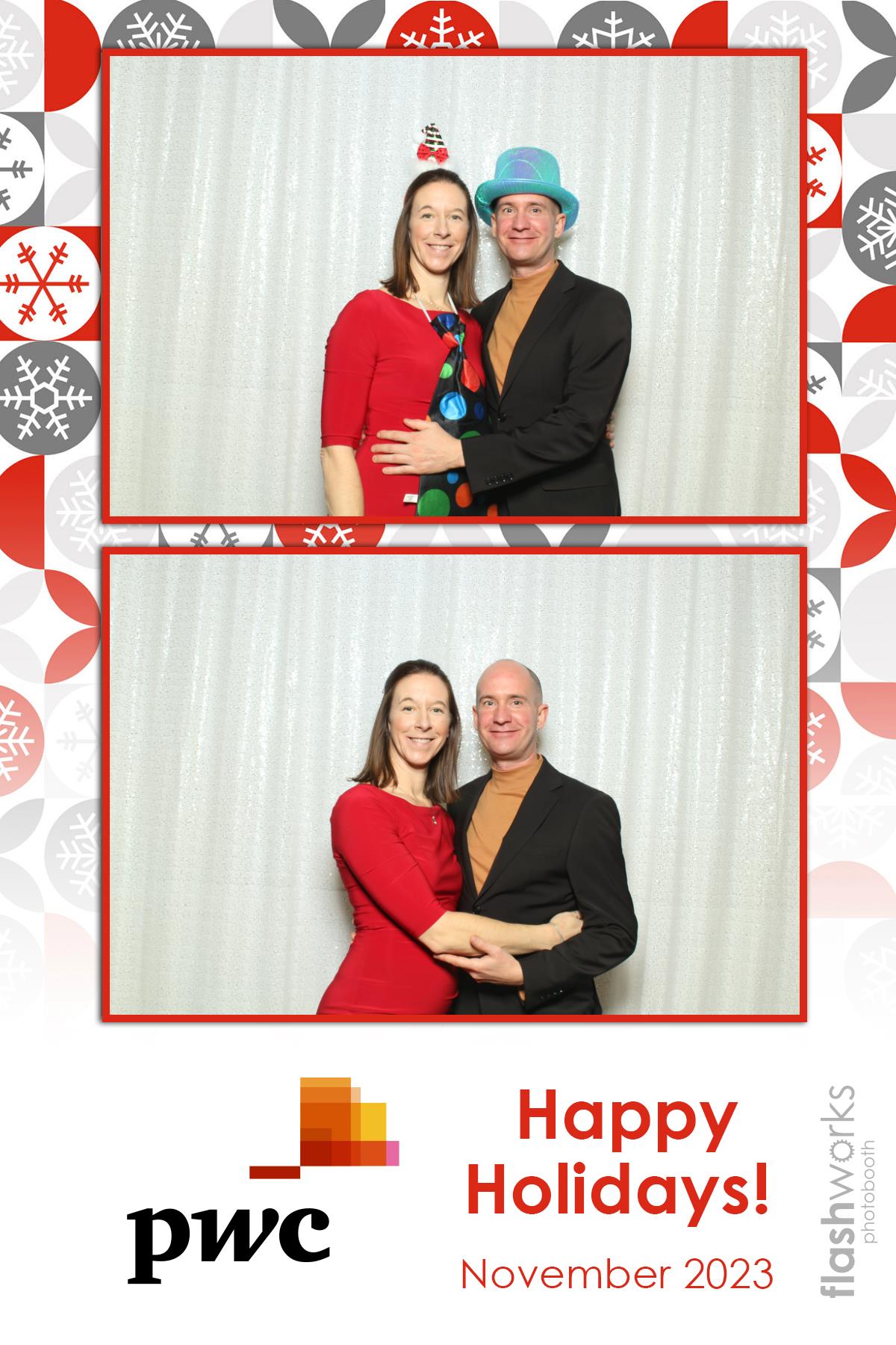 pwc Holiday Party 2023 | View more photos from the event at gallery.flashworksphotobooth.com/u/FlashworksPhotoboothInc/pwc-Holiday-Party-2023