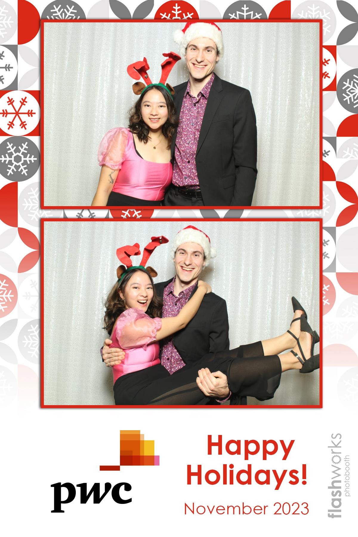 pwc Holiday Party 2023 | View more photos from the event at gallery.flashworksphotobooth.com/u/FlashworksPhotoboothInc/pwc-Holiday-Party-2023