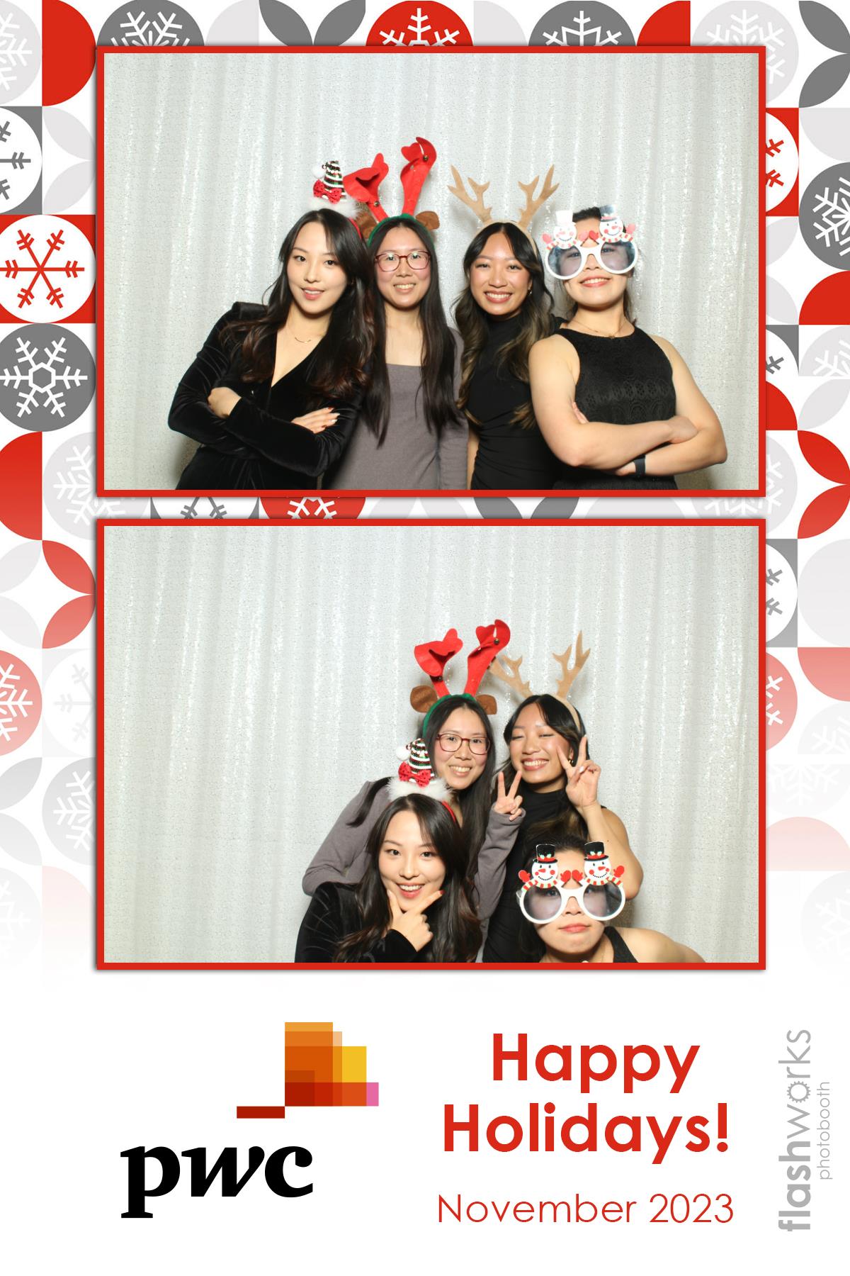 pwc Holiday Party 2023 | View more photos from the event at gallery.flashworksphotobooth.com/u/FlashworksPhotoboothInc/pwc-Holiday-Party-2023