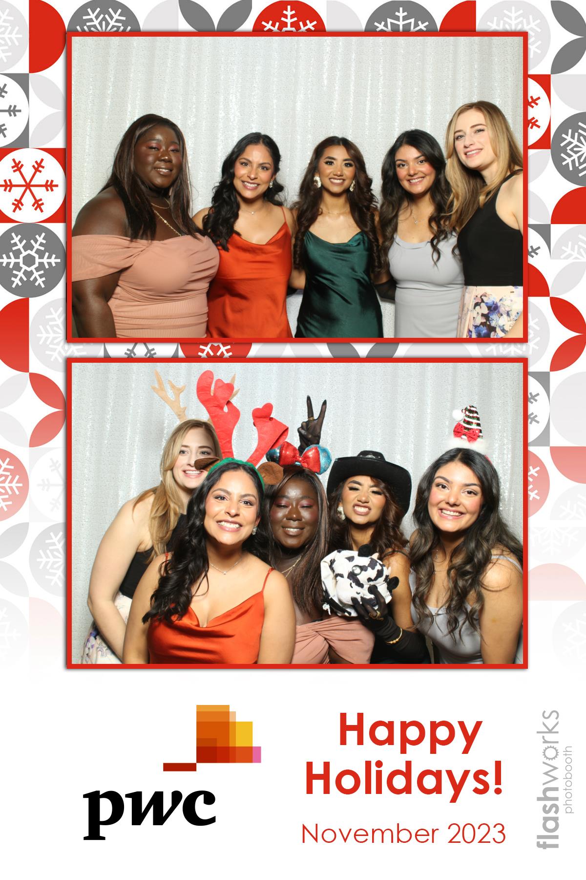 pwc Holiday Party 2023 | View more photos from the event at gallery.flashworksphotobooth.com/u/FlashworksPhotoboothInc/pwc-Holiday-Party-2023
