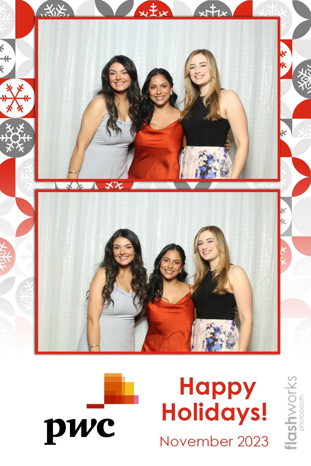 pwc Holiday Party 2023 | View more photos from the event at gallery.flashworksphotobooth.com/u/FlashworksPhotoboothInc/pwc-Holiday-Party-2023