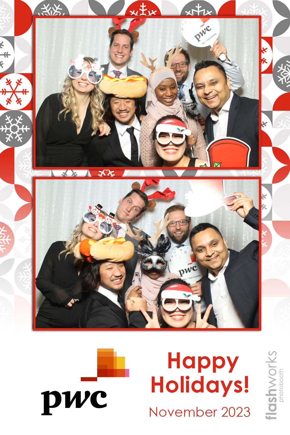 pwc Holiday Party 2023 | View more photos from the event at gallery.flashworksphotobooth.com/u/FlashworksPhotoboothInc/pwc-Holiday-Party-2023
