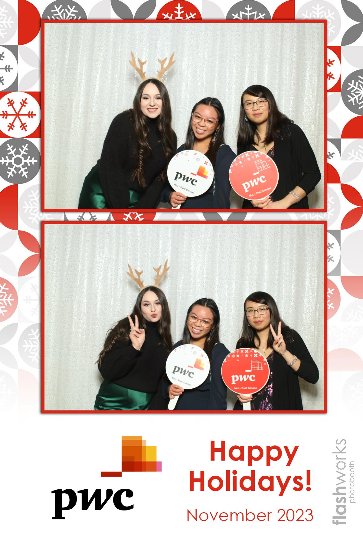 pwc Holiday Party 2023 | View more photos from the event at gallery.flashworksphotobooth.com/u/FlashworksPhotoboothInc/pwc-Holiday-Party-2023