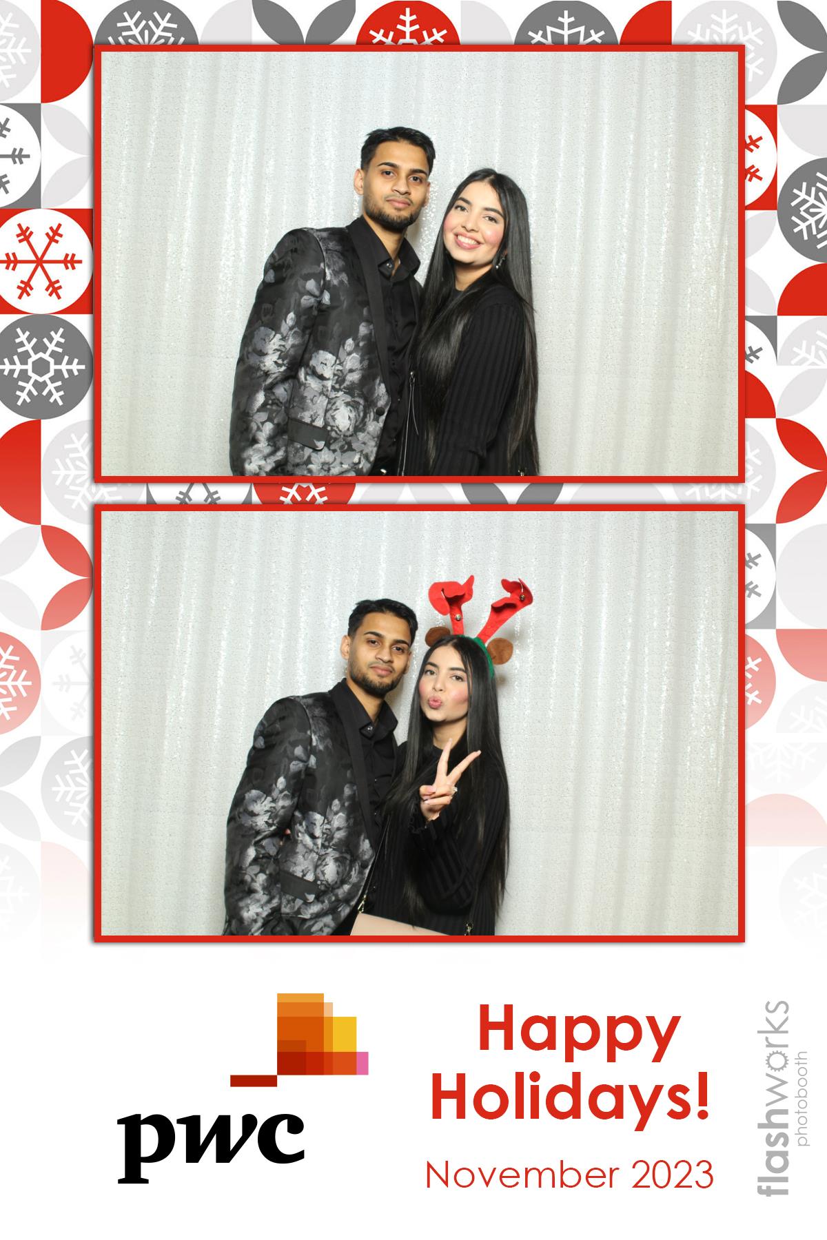 pwc Holiday Party 2023 | View more photos from the event at gallery.flashworksphotobooth.com/u/FlashworksPhotoboothInc/pwc-Holiday-Party-2023