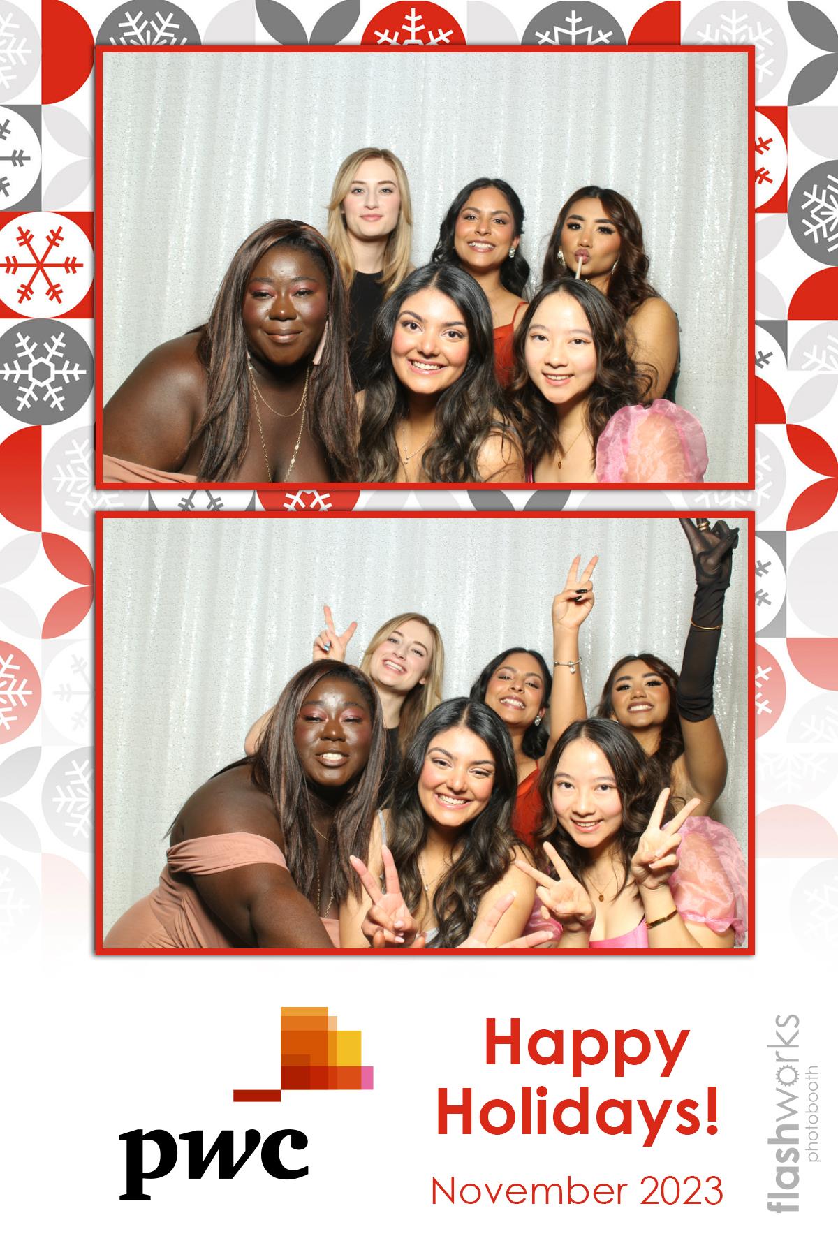pwc Holiday Party 2023 | View more photos from the event at gallery.flashworksphotobooth.com/u/FlashworksPhotoboothInc/pwc-Holiday-Party-2023