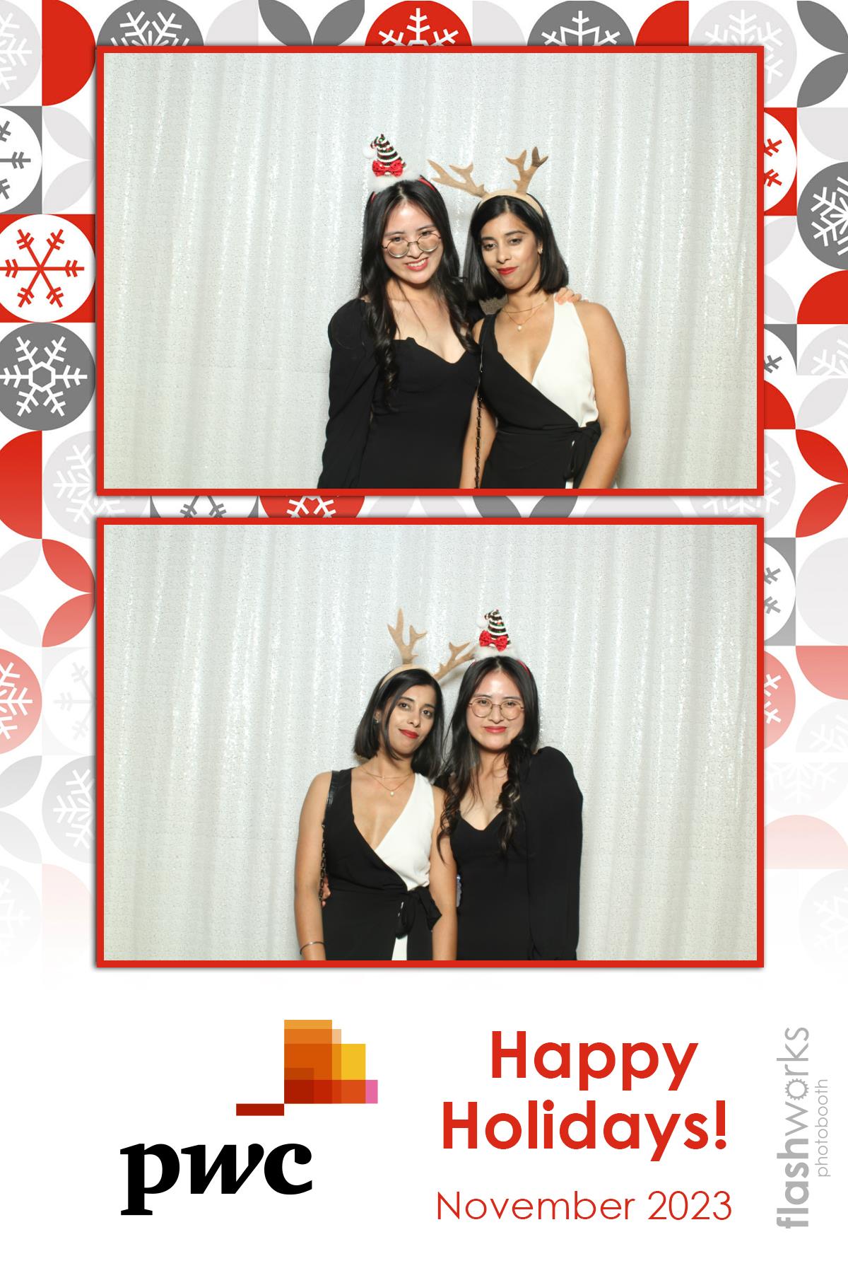 pwc Holiday Party 2023 | View more photos from the event at gallery.flashworksphotobooth.com/u/FlashworksPhotoboothInc/pwc-Holiday-Party-2023