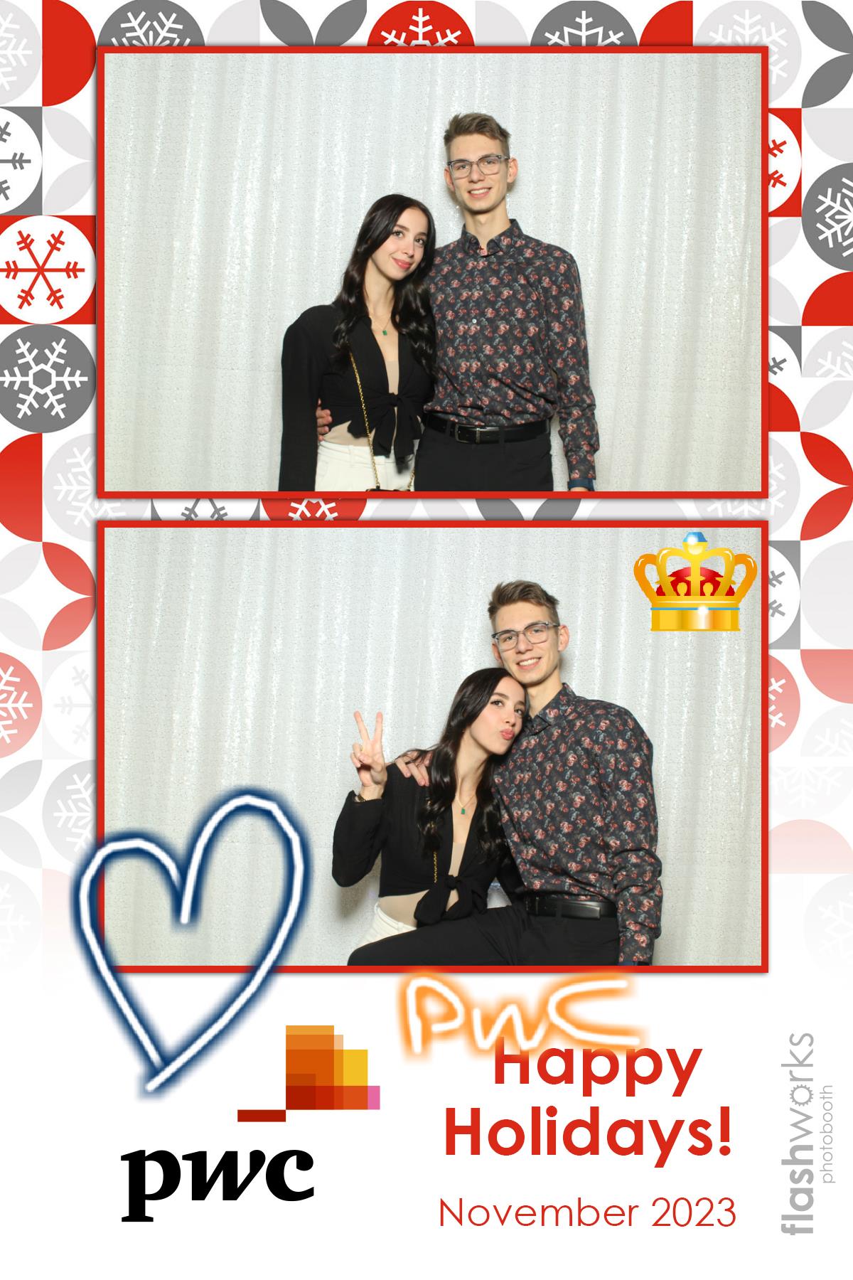 pwc Holiday Party 2023 | View more photos from the event at gallery.flashworksphotobooth.com/u/FlashworksPhotoboothInc/pwc-Holiday-Party-2023