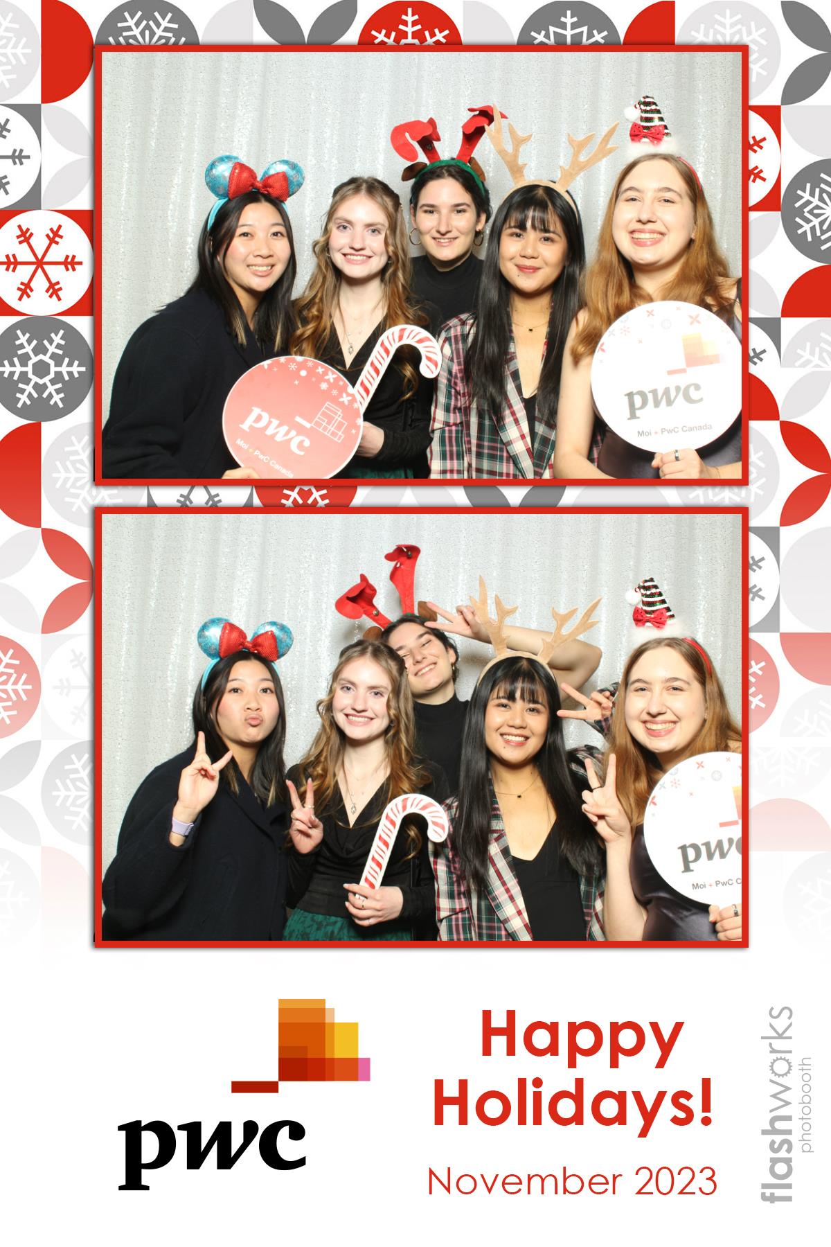 pwc Holiday Party 2023 | View more photos from the event at gallery.flashworksphotobooth.com/u/FlashworksPhotoboothInc/pwc-Holiday-Party-2023