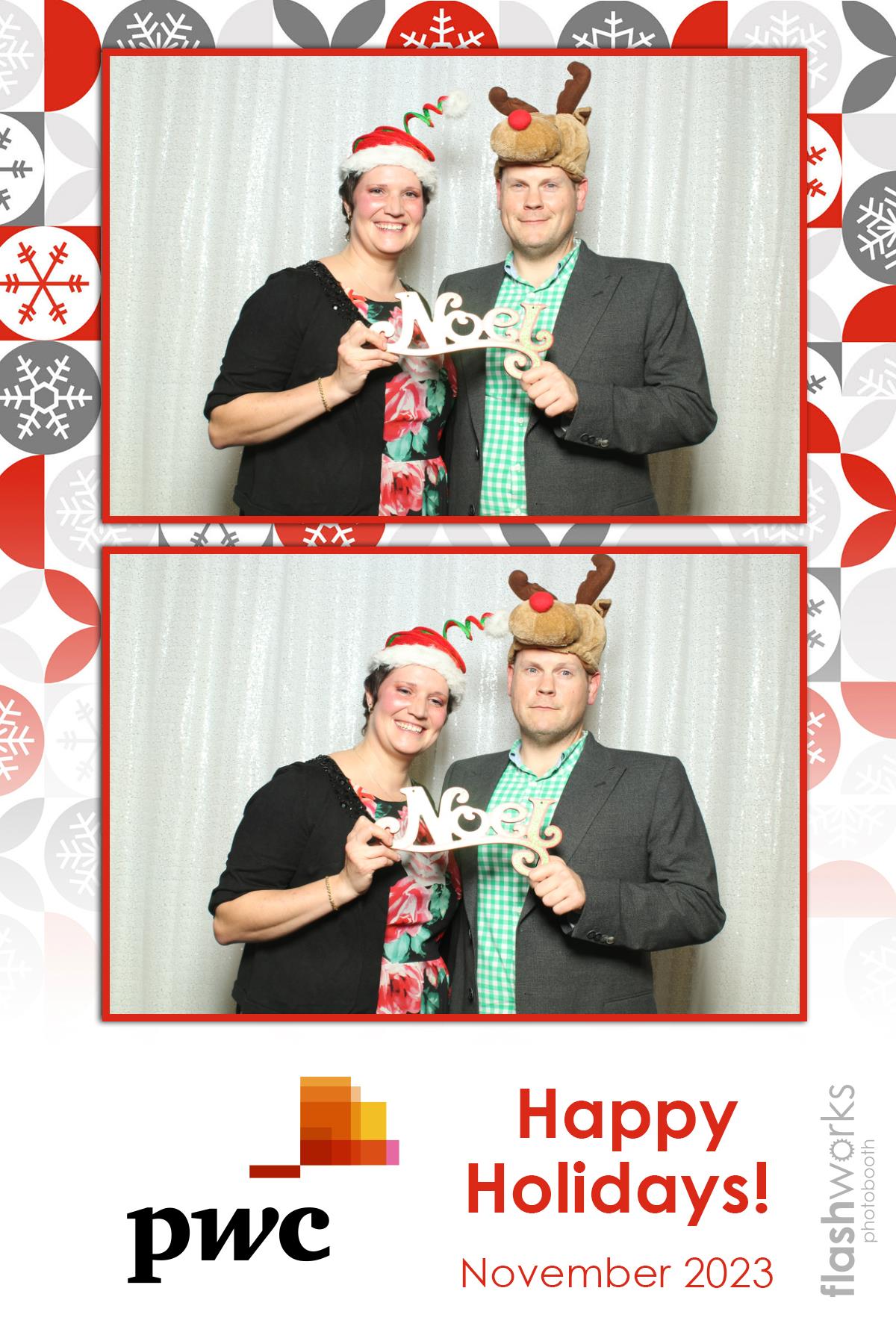 pwc Holiday Party 2023 | View more photos from the event at gallery.flashworksphotobooth.com/u/FlashworksPhotoboothInc/pwc-Holiday-Party-2023