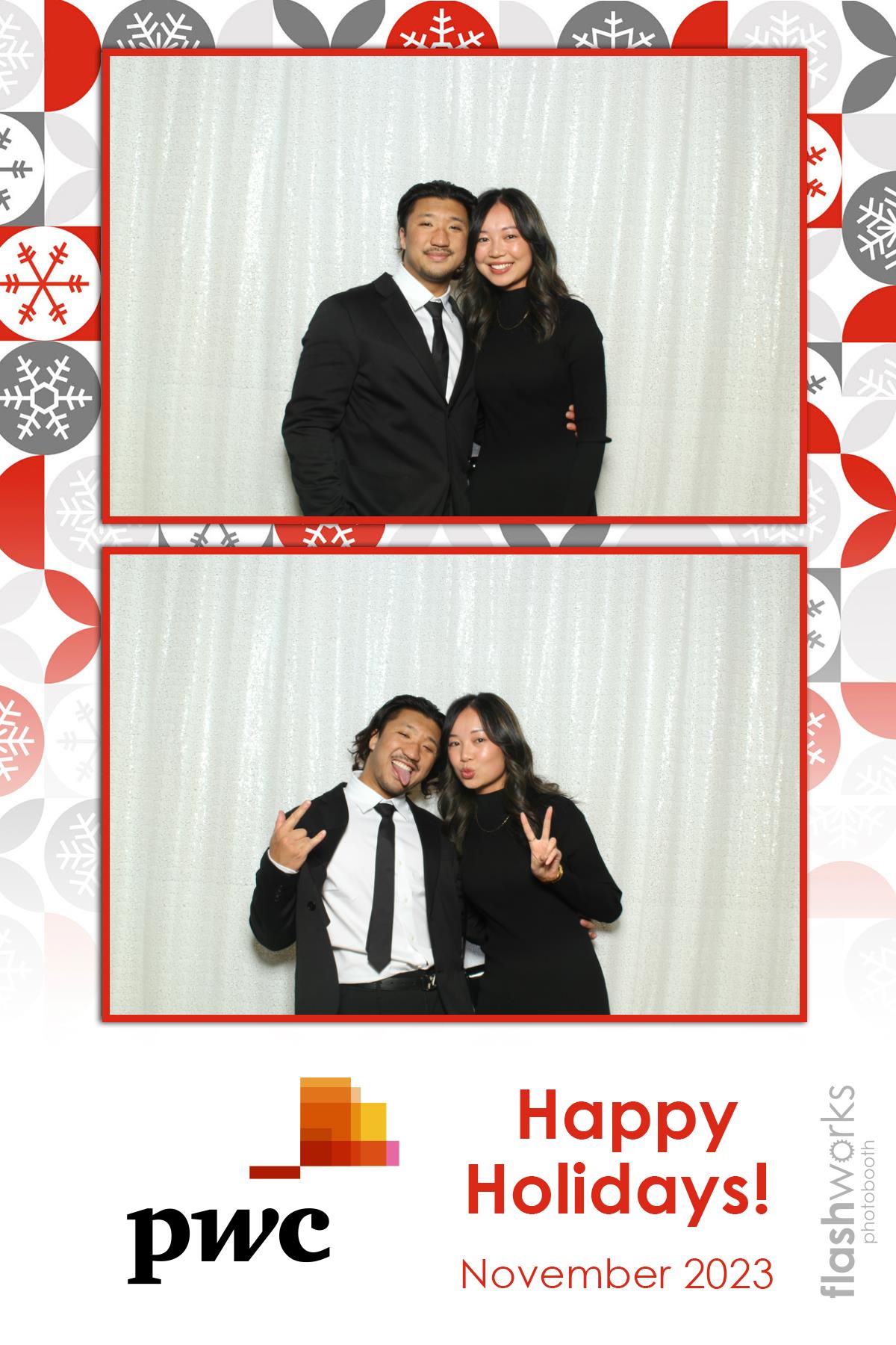 pwc Holiday Party 2023 | View more photos from the event at gallery.flashworksphotobooth.com/u/FlashworksPhotoboothInc/pwc-Holiday-Party-2023