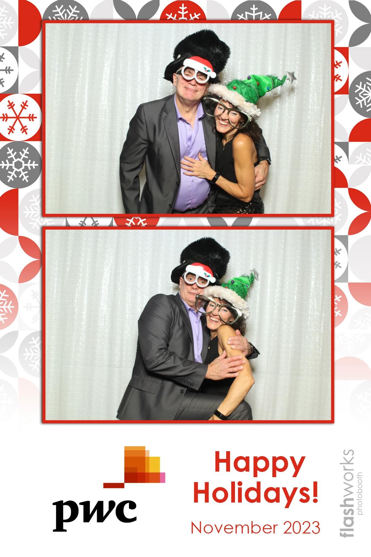 pwc Holiday Party 2023 | View more photos from the event at gallery.flashworksphotobooth.com/u/FlashworksPhotoboothInc/pwc-Holiday-Party-2023
