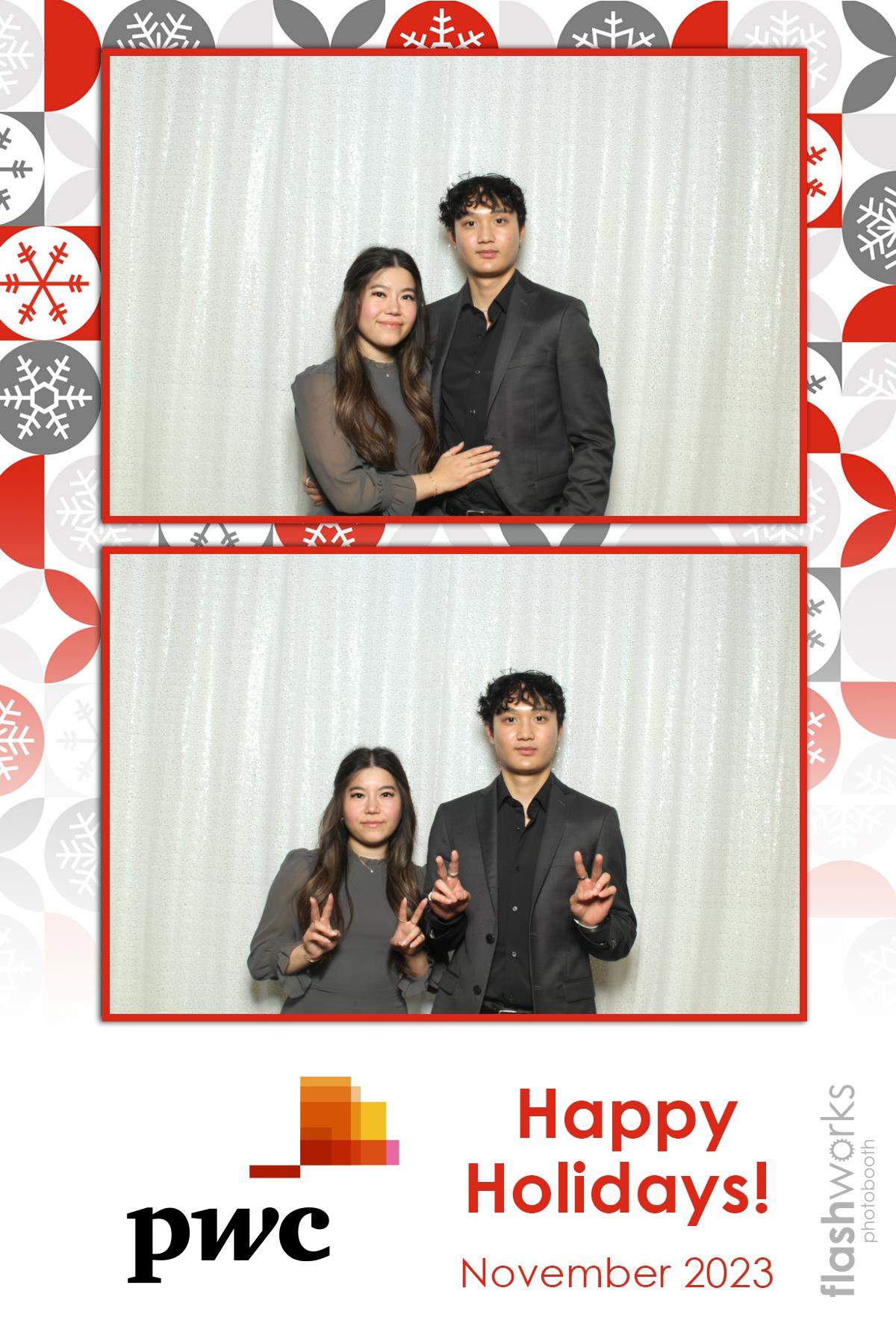 pwc Holiday Party 2023 | View more photos from the event at gallery.flashworksphotobooth.com/u/FlashworksPhotoboothInc/pwc-Holiday-Party-2023