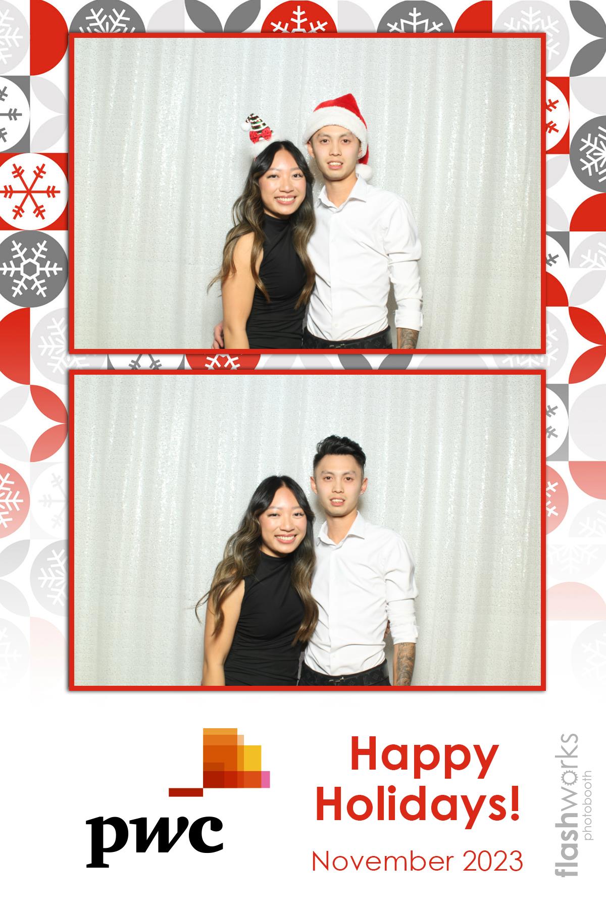 pwc Holiday Party 2023 | View more photos from the event at gallery.flashworksphotobooth.com/u/FlashworksPhotoboothInc/pwc-Holiday-Party-2023