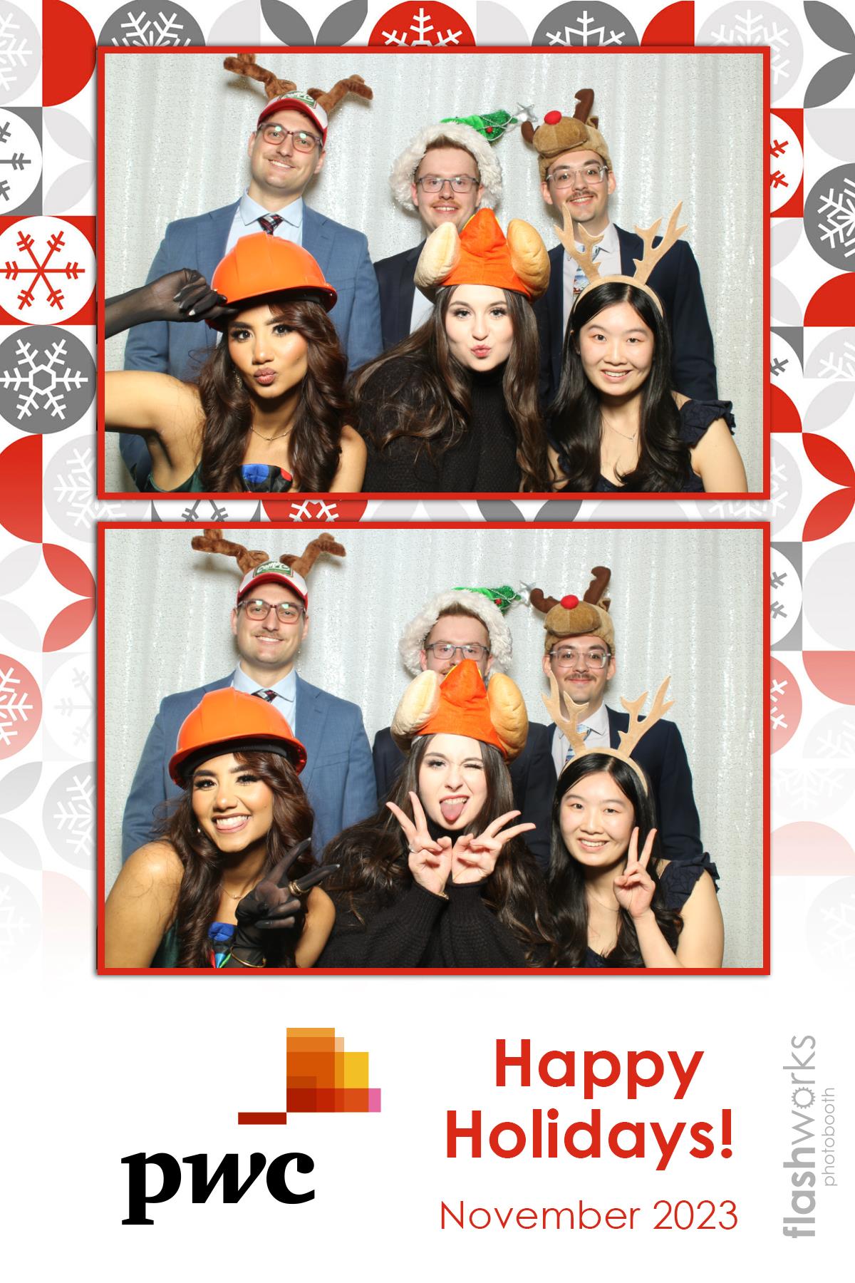 pwc Holiday Party 2023 | View more photos from the event at gallery.flashworksphotobooth.com/u/FlashworksPhotoboothInc/pwc-Holiday-Party-2023