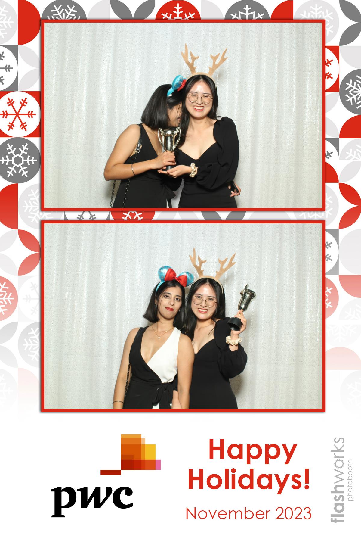 pwc Holiday Party 2023 | View more photos from the event at gallery.flashworksphotobooth.com/u/FlashworksPhotoboothInc/pwc-Holiday-Party-2023