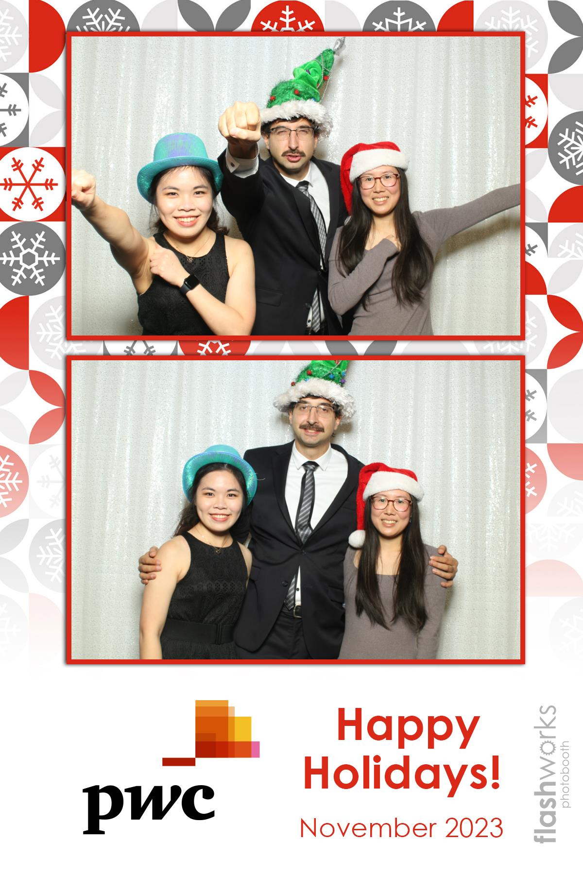 pwc Holiday Party 2023 | View more photos from the event at gallery.flashworksphotobooth.com/u/FlashworksPhotoboothInc/pwc-Holiday-Party-2023