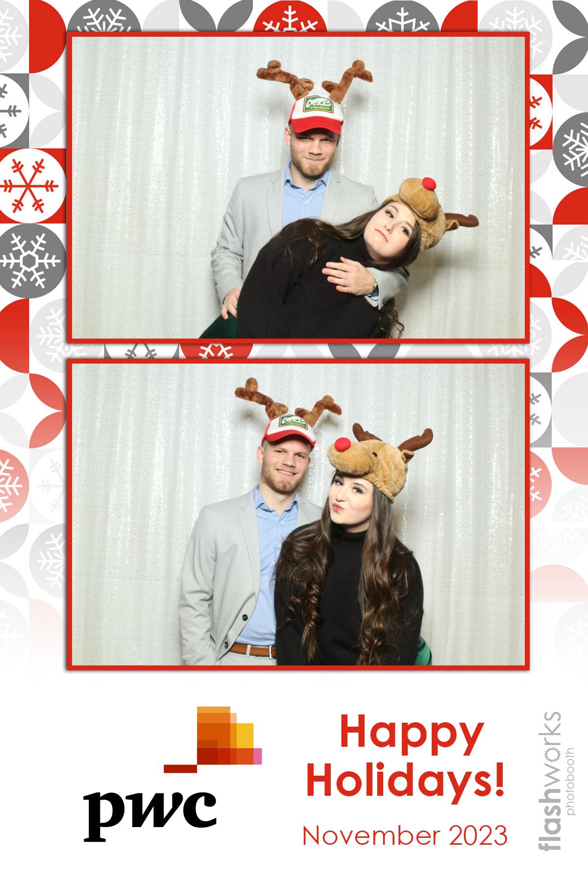 pwc Holiday Party 2023 | View more photos from the event at gallery.flashworksphotobooth.com/u/FlashworksPhotoboothInc/pwc-Holiday-Party-2023
