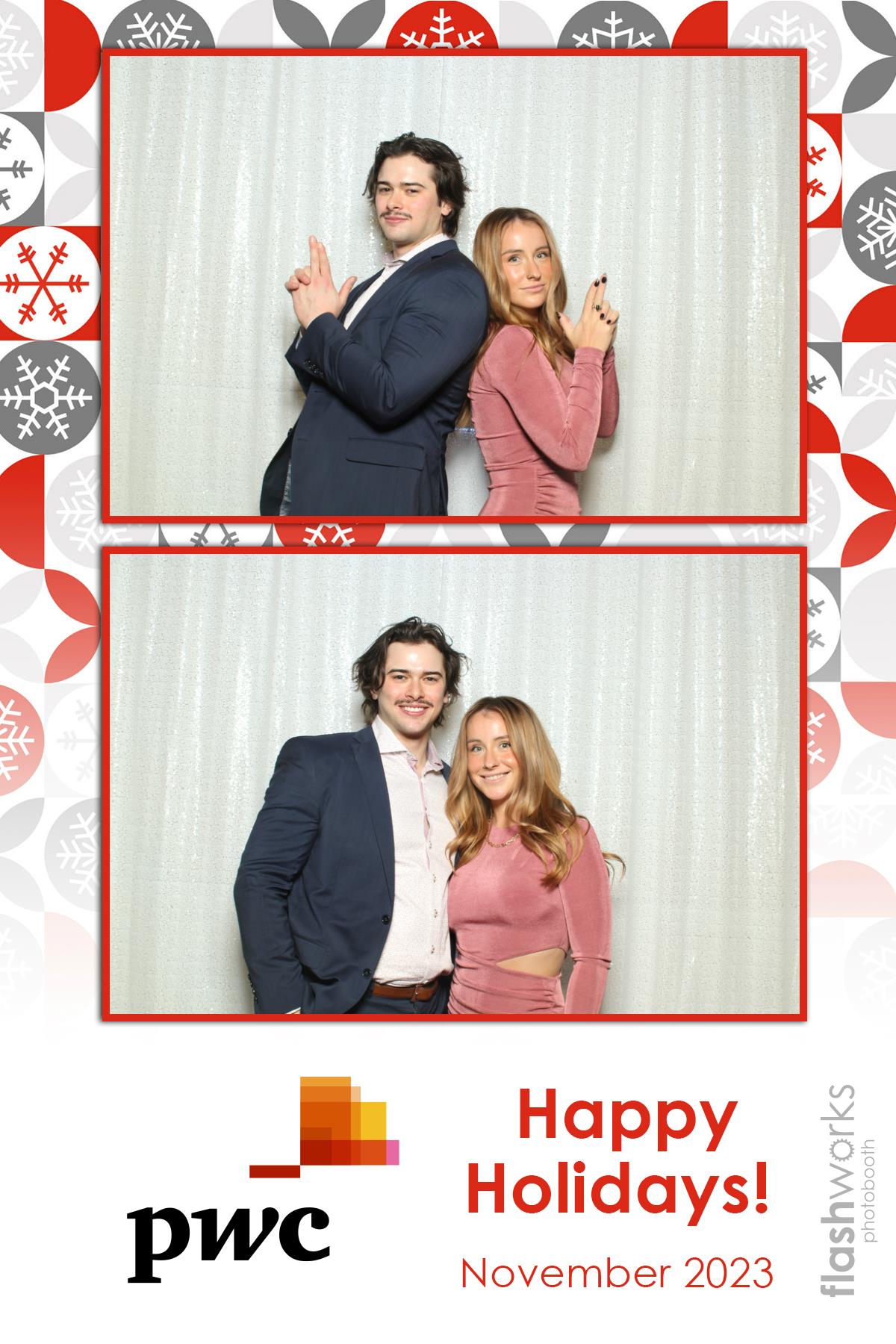 pwc Holiday Party 2023 | View more photos from the event at gallery.flashworksphotobooth.com/u/FlashworksPhotoboothInc/pwc-Holiday-Party-2023