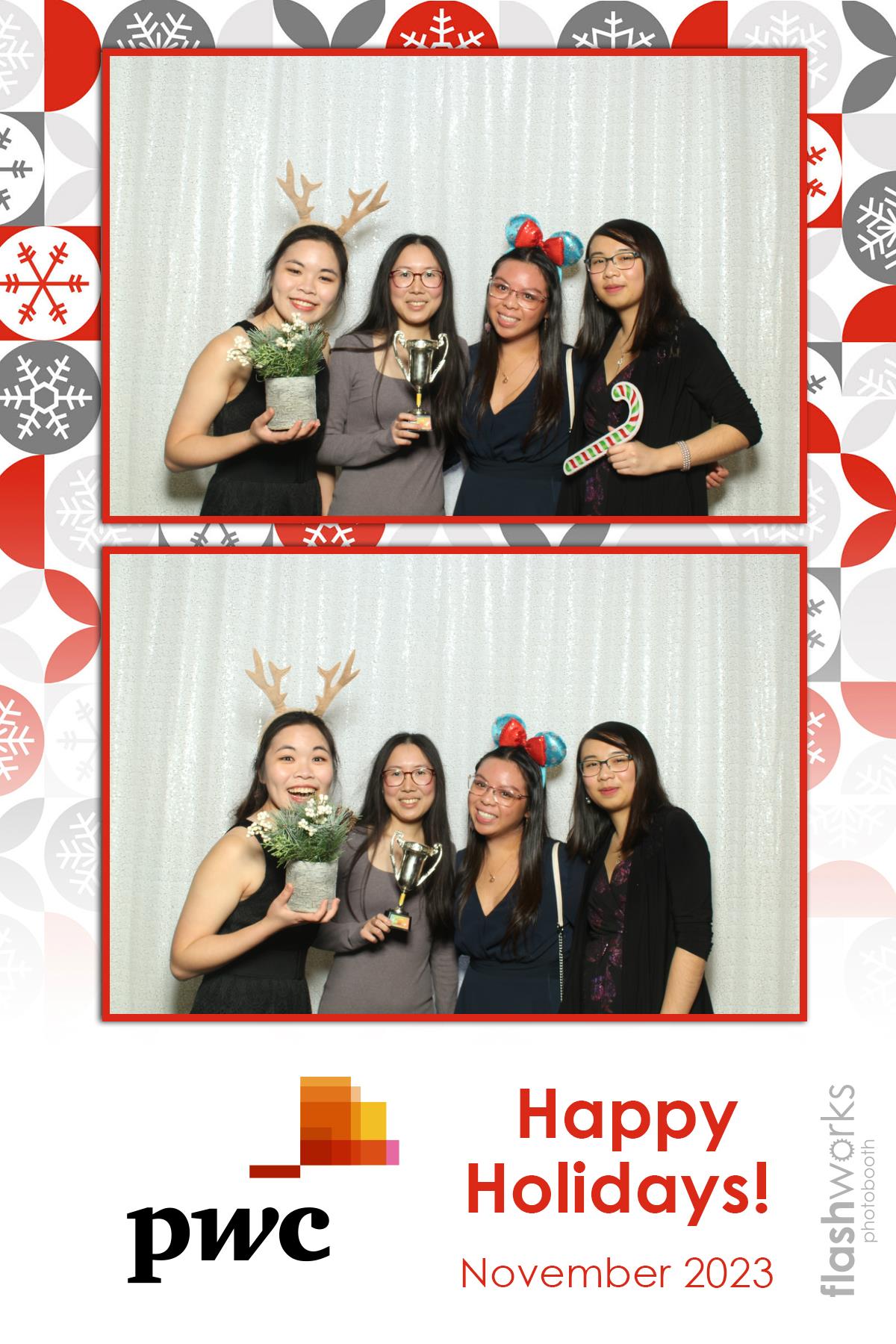 pwc Holiday Party 2023 | View more photos from the event at gallery.flashworksphotobooth.com/u/FlashworksPhotoboothInc/pwc-Holiday-Party-2023