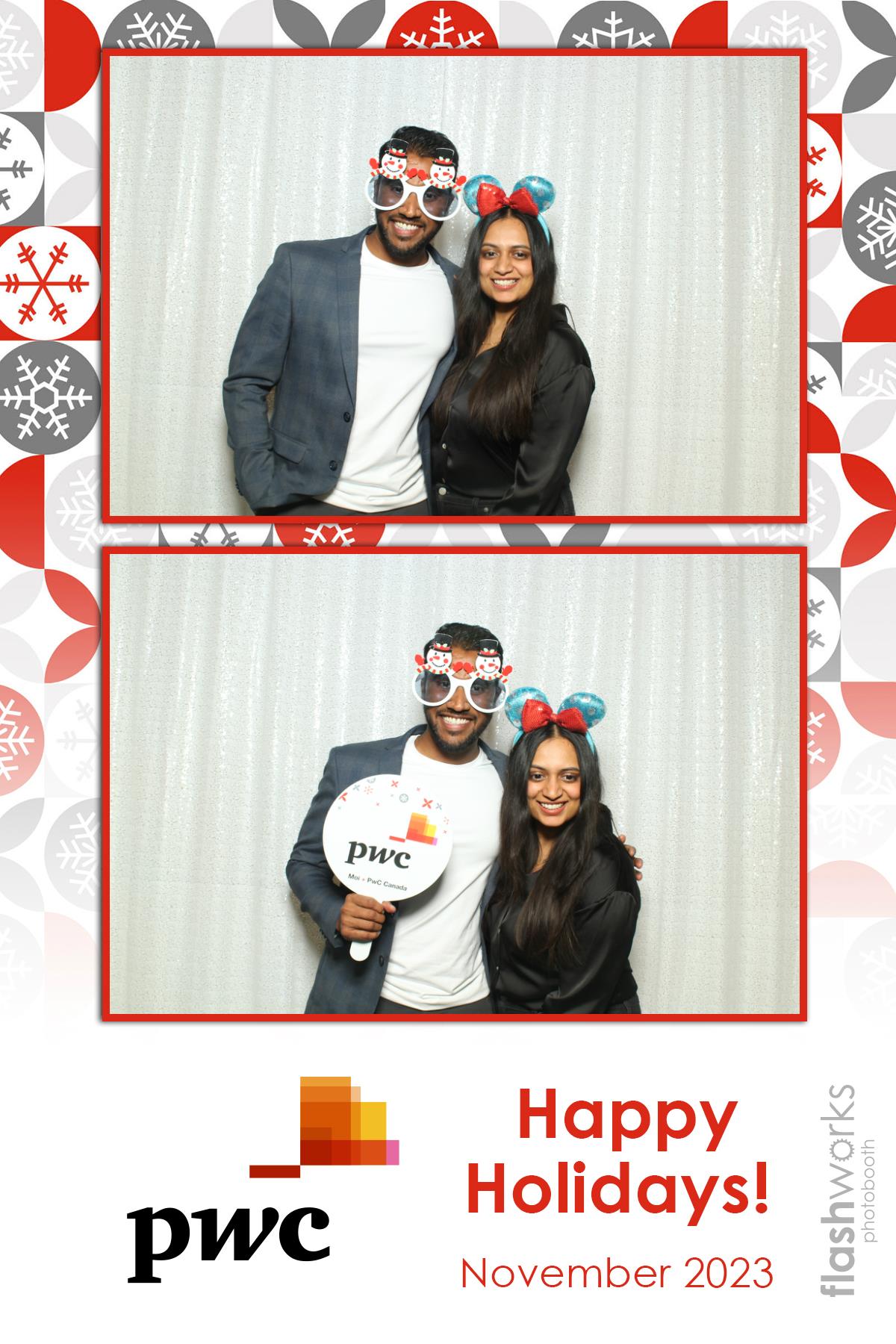 pwc Holiday Party 2023 | View more photos from the event at gallery.flashworksphotobooth.com/u/FlashworksPhotoboothInc/pwc-Holiday-Party-2023