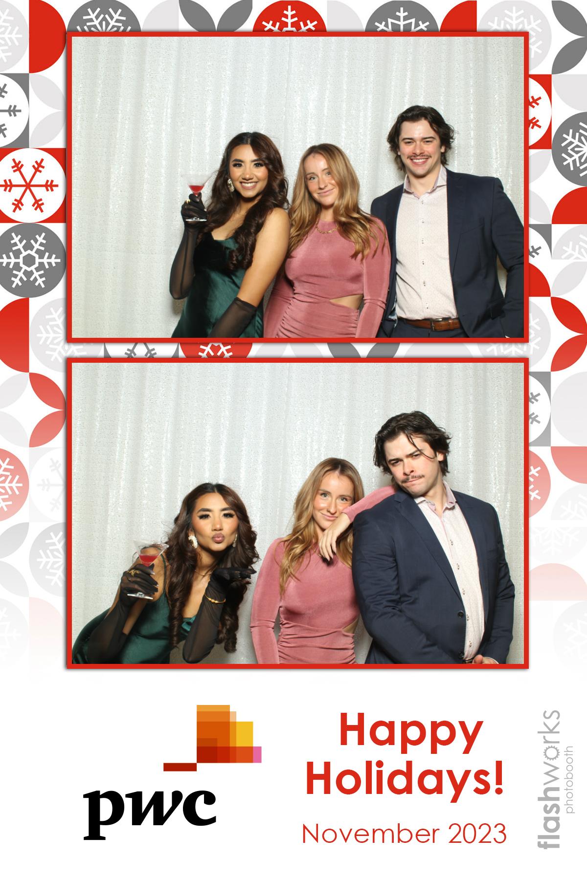 pwc Holiday Party 2023 | View more photos from the event at gallery.flashworksphotobooth.com/u/FlashworksPhotoboothInc/pwc-Holiday-Party-2023