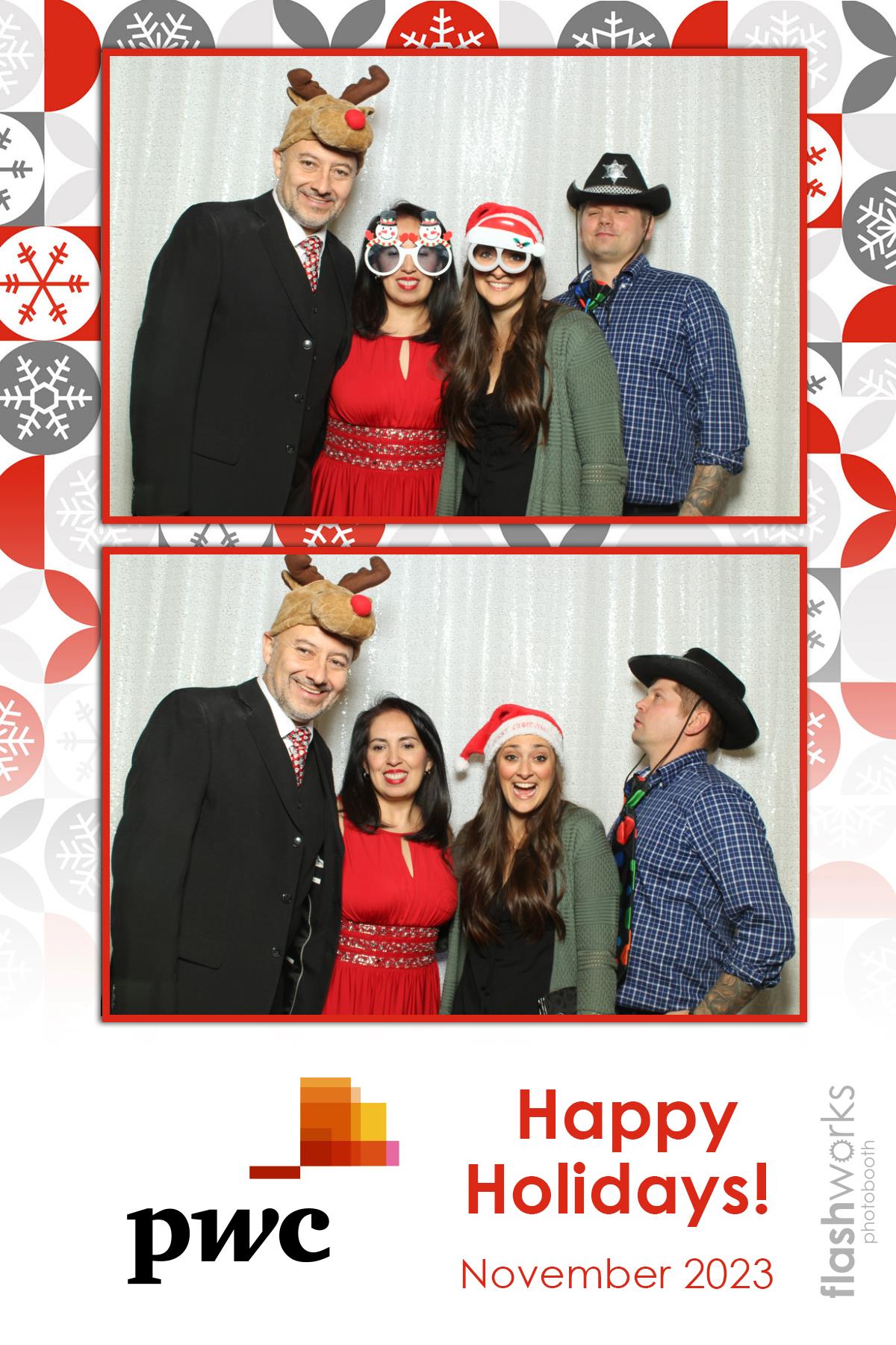 pwc Holiday Party 2023 | View more photos from the event at gallery.flashworksphotobooth.com/u/FlashworksPhotoboothInc/pwc-Holiday-Party-2023