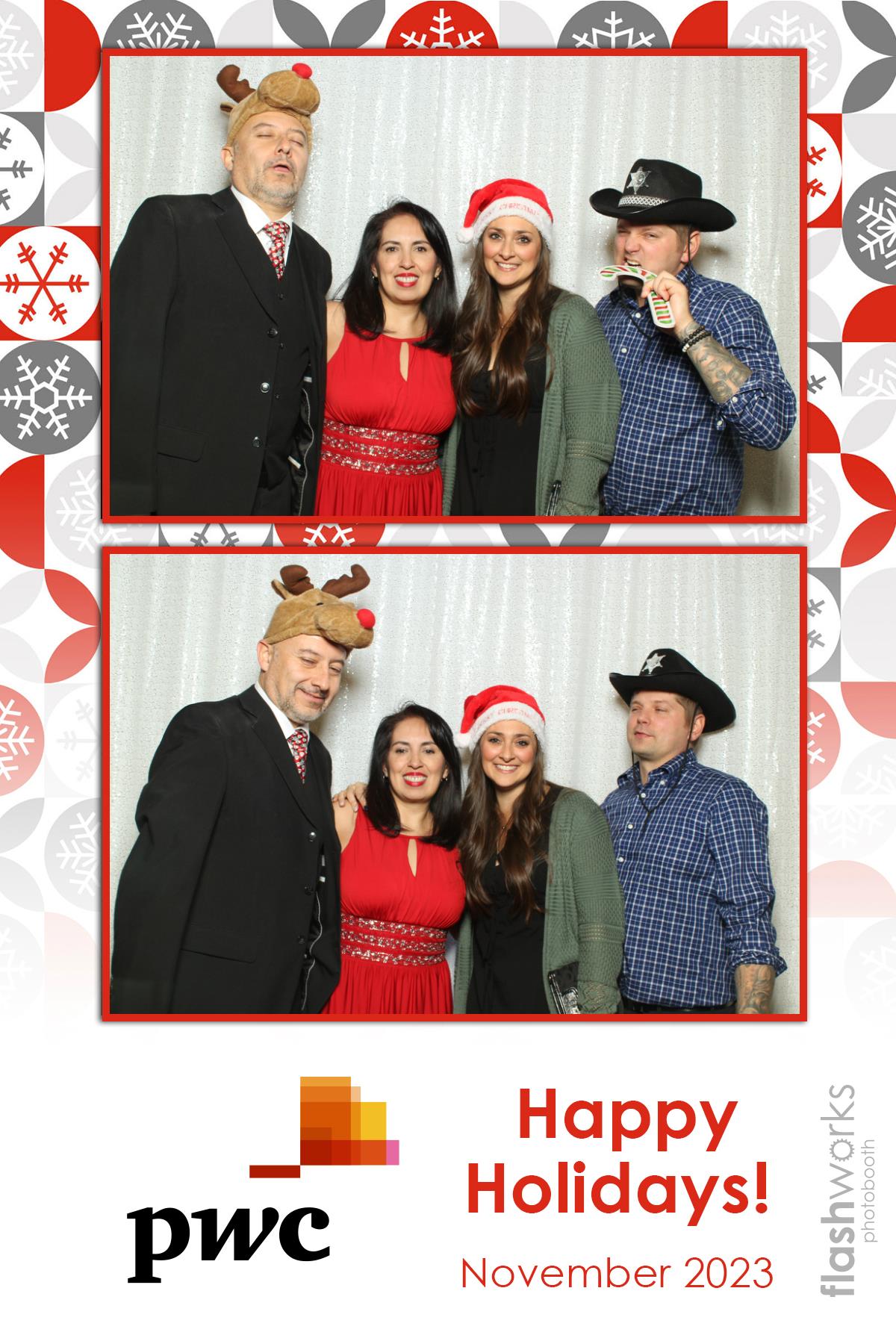 pwc Holiday Party 2023 | View more photos from the event at gallery.flashworksphotobooth.com/u/FlashworksPhotoboothInc/pwc-Holiday-Party-2023