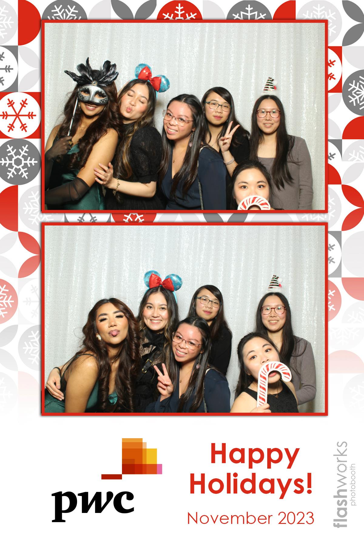 pwc Holiday Party 2023 | View more photos from the event at gallery.flashworksphotobooth.com/u/FlashworksPhotoboothInc/pwc-Holiday-Party-2023