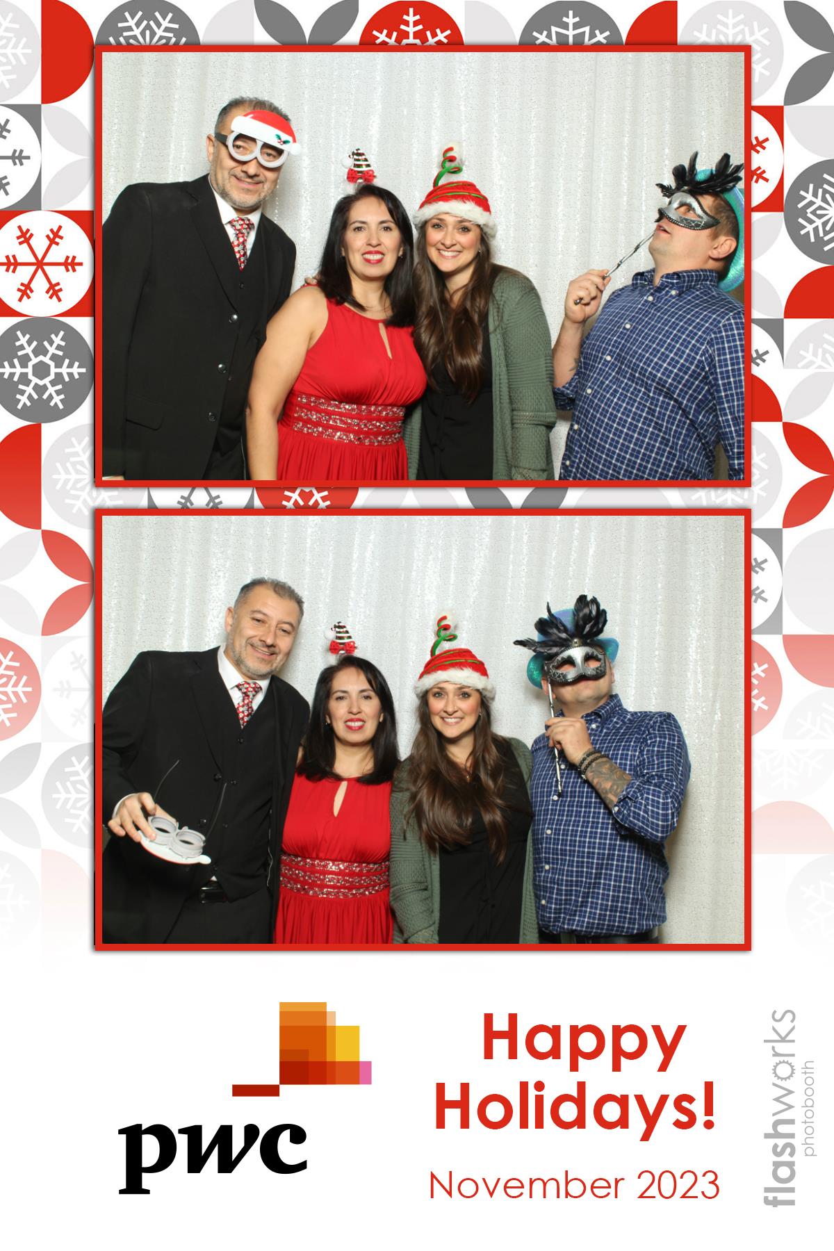 pwc Holiday Party 2023 | View more photos from the event at gallery.flashworksphotobooth.com/u/FlashworksPhotoboothInc/pwc-Holiday-Party-2023