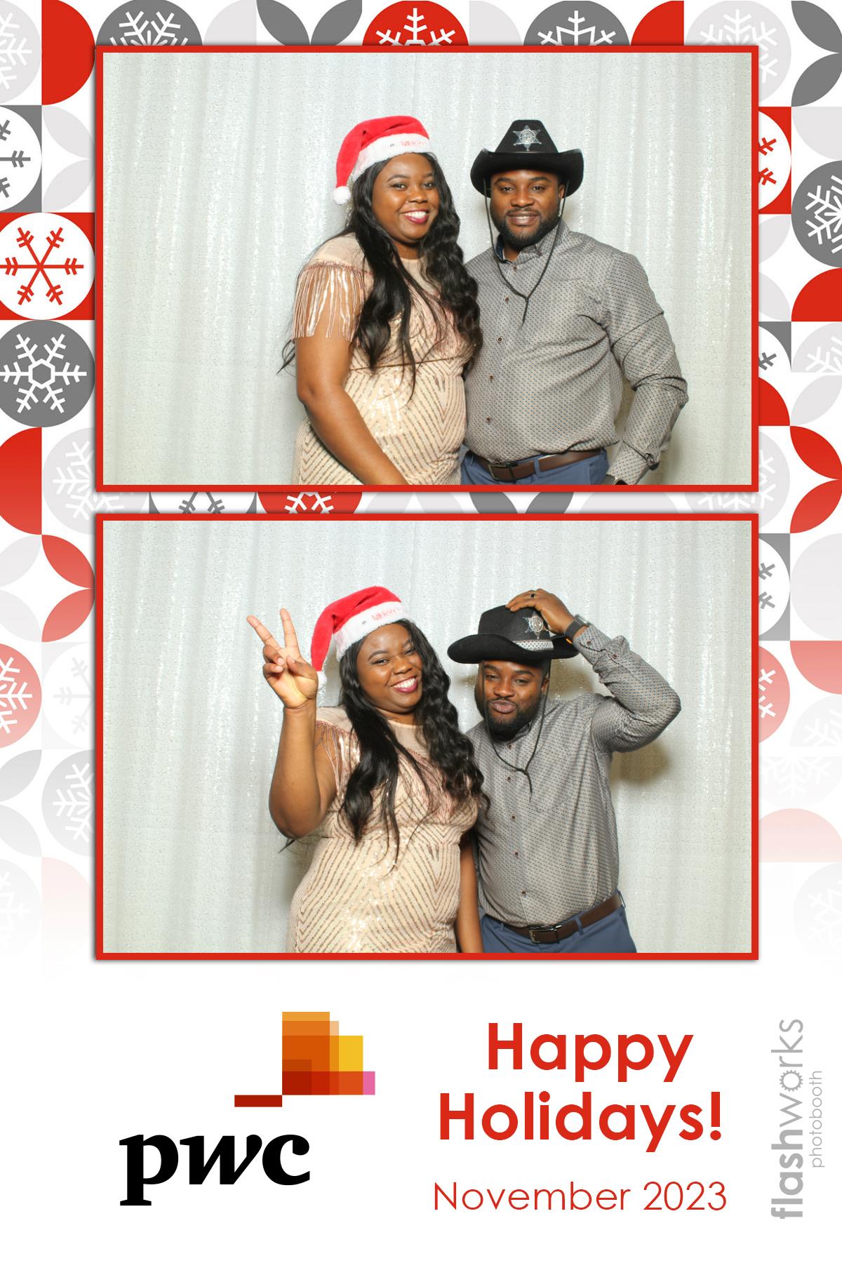 pwc Holiday Party 2023 | View more photos from the event at gallery.flashworksphotobooth.com/u/FlashworksPhotoboothInc/pwc-Holiday-Party-2023